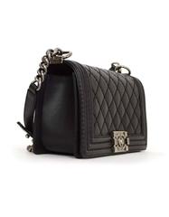 Chanel Schwarz Kalbsleder Old Medium Boy Flap Tasche SHW