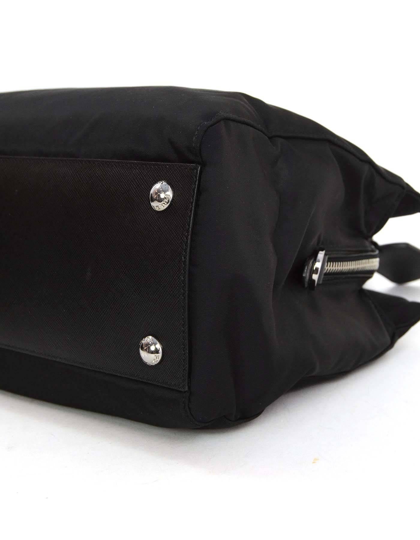 Prada BN2300 Black Nylon Tote Crossbody Bag SHW 1