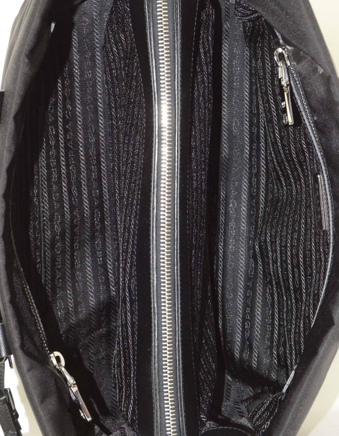 Prada BN2300 Black Nylon Tote Crossbody Bag SHW 2