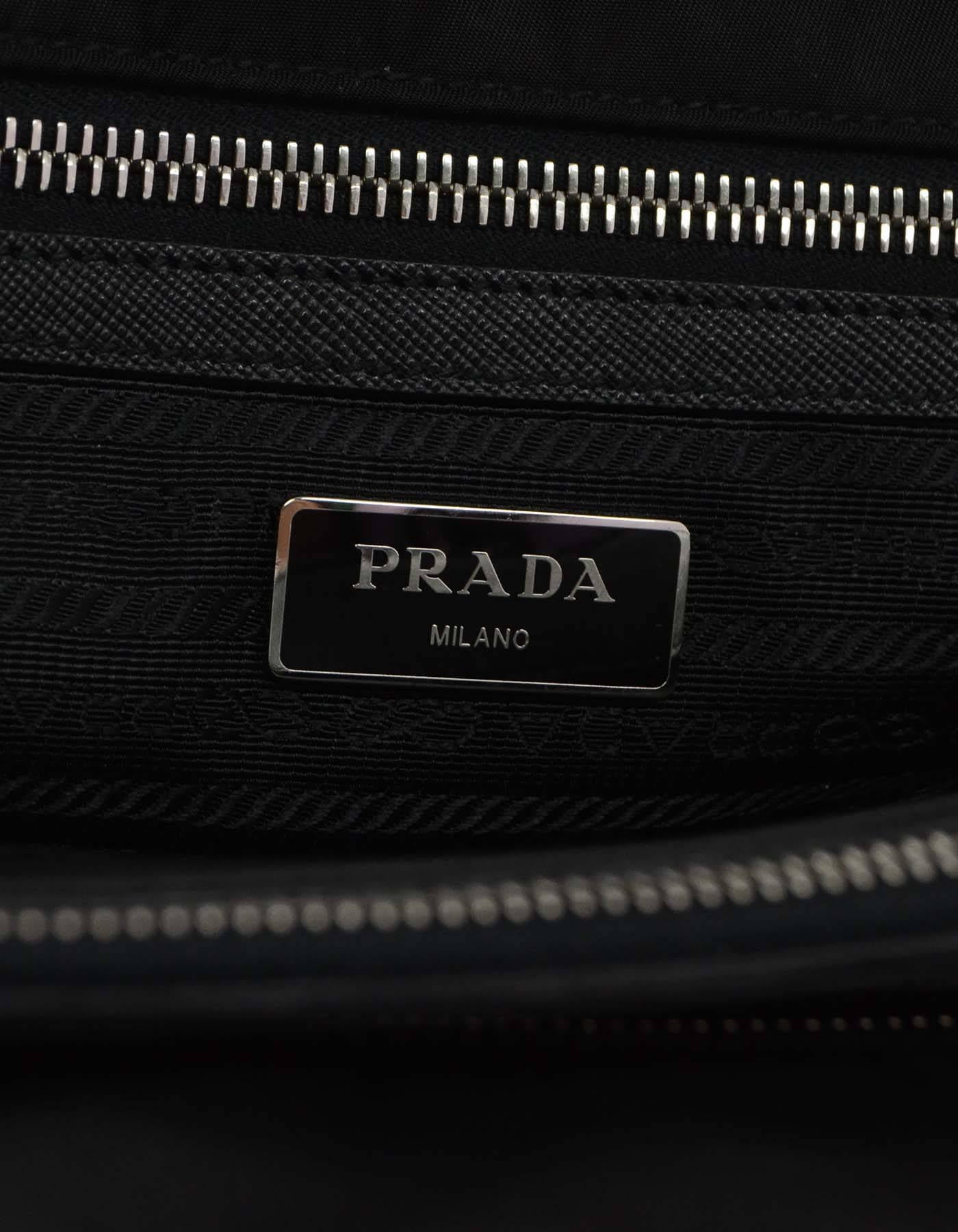 Prada BN2300 Black Nylon Tote Crossbody Bag SHW 3