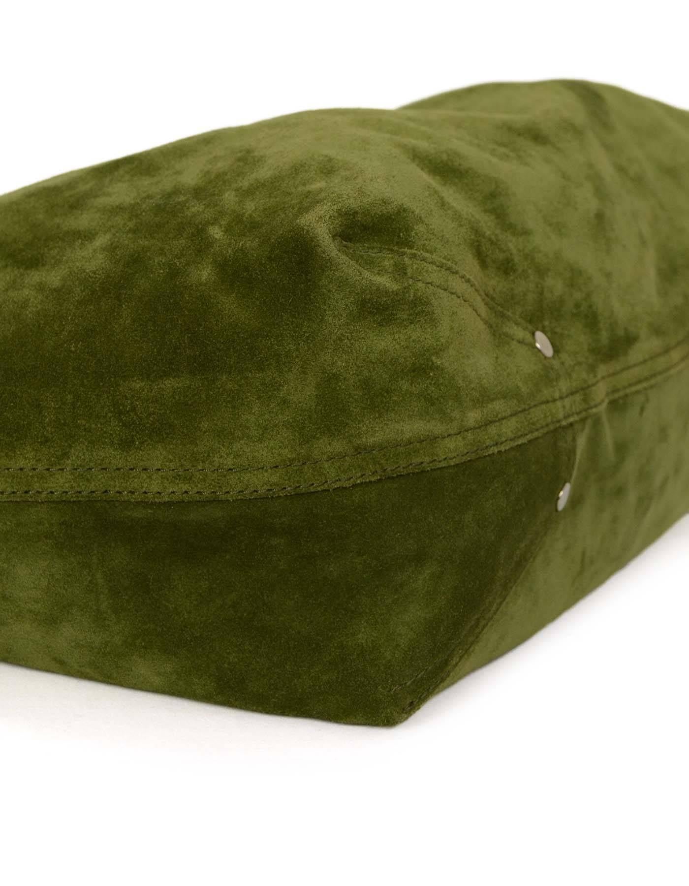 green suede handbag