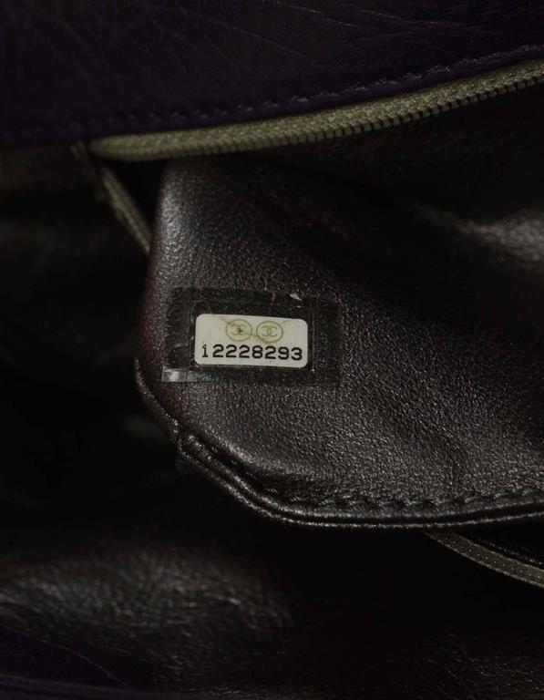 Chanel Plum Quilted Distressed Leather Flap Bag RHW For Sale at 1stDibs