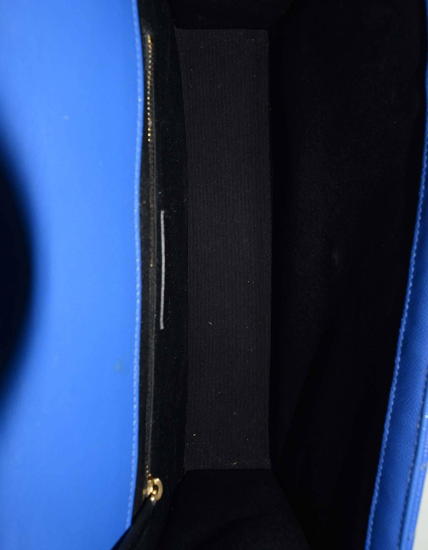 Women's Saint Laurent Cobalt Blue Chevron Shoulder Bag GHW