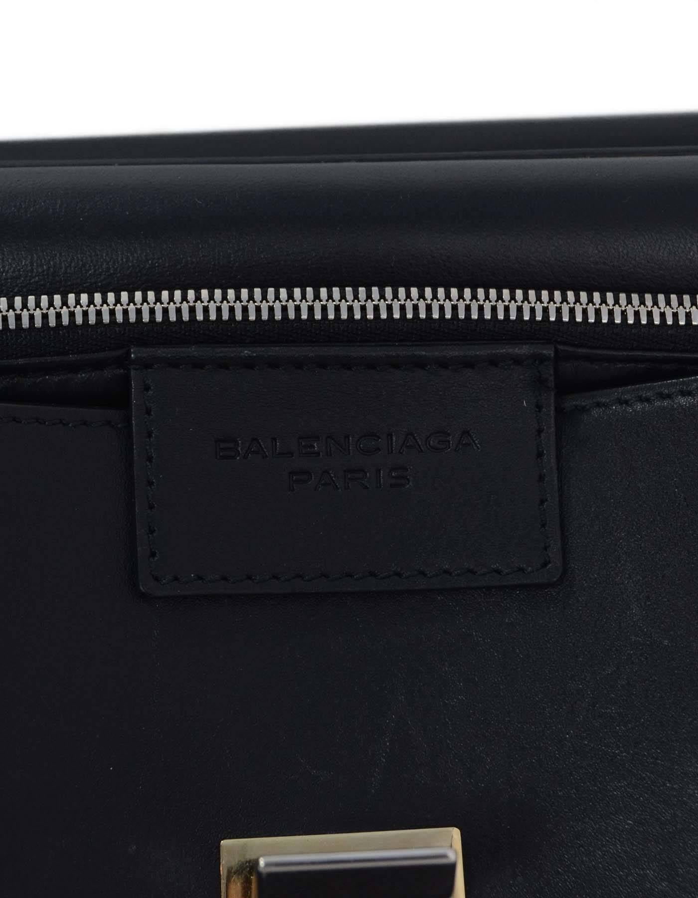Balenciaga Black Calfskin Leather Le Dix Cartable M Satchel Bag GHW 3