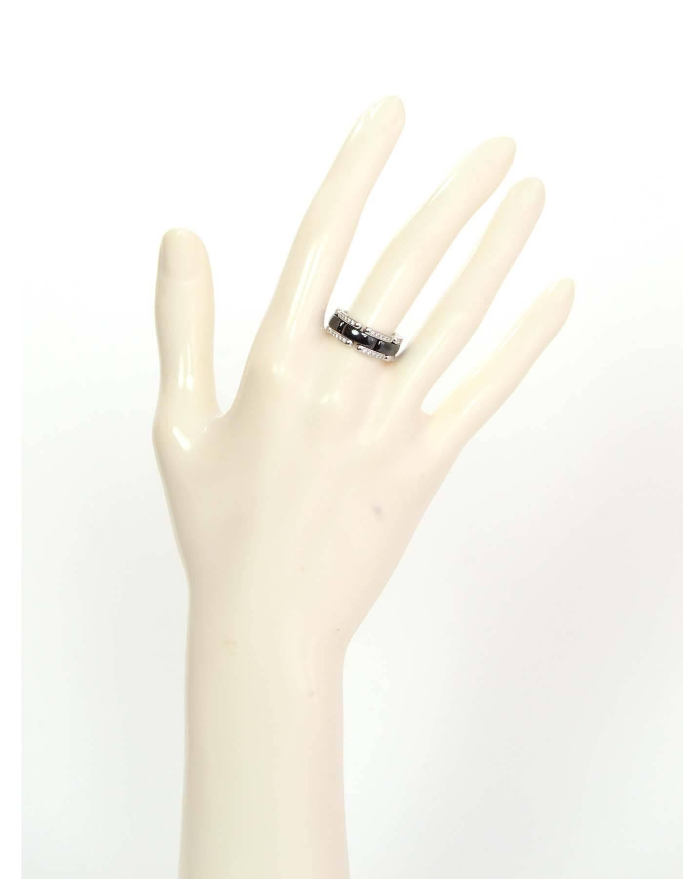 Chanel 18k Gold & Diamond Black Ceramic Medium Ultra Ring sz 6 rt. $4, 600 1