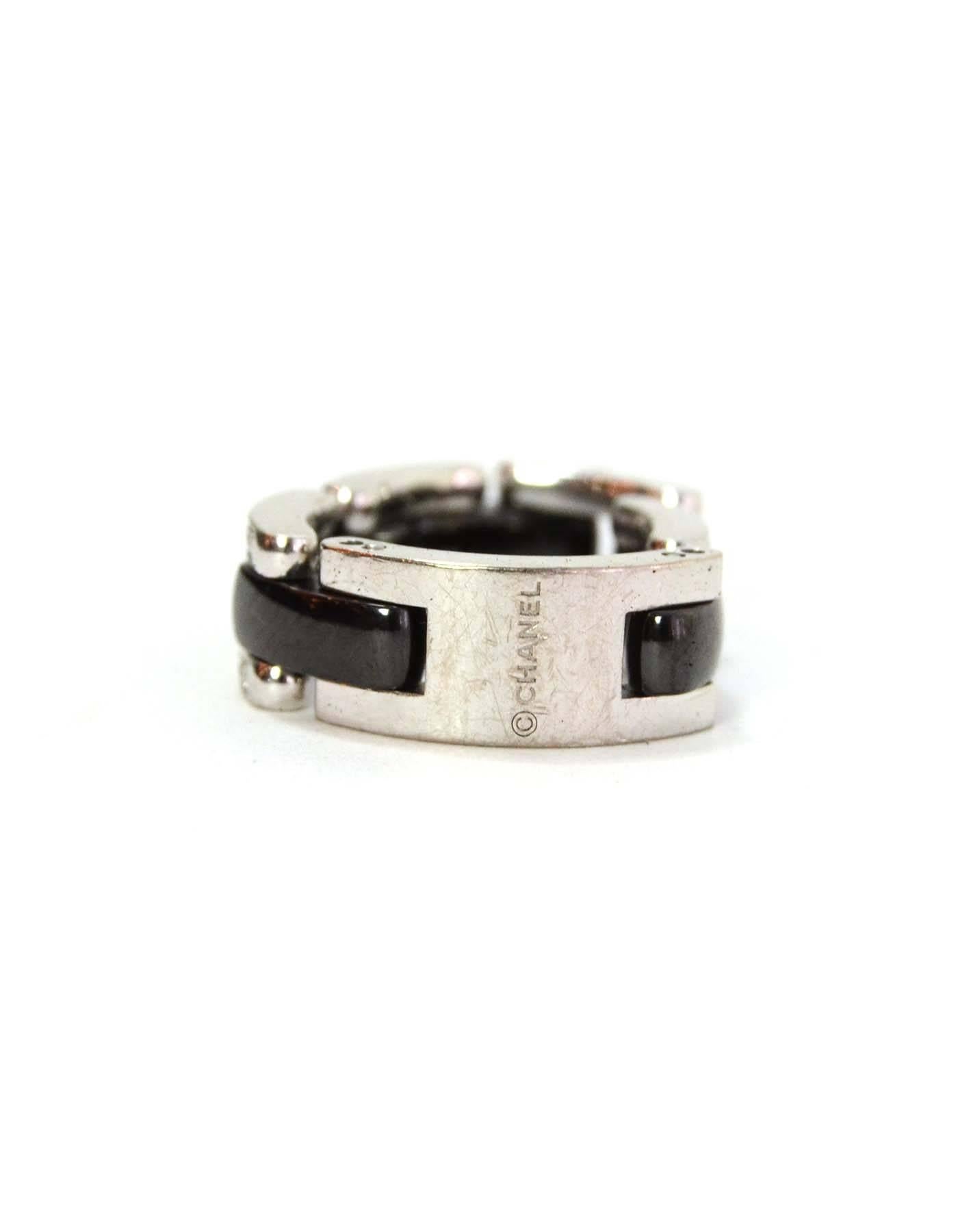 Women's Chanel 18k Gold & Diamond Black Ceramic Medium Ultra Ring sz 6 rt. $4, 600