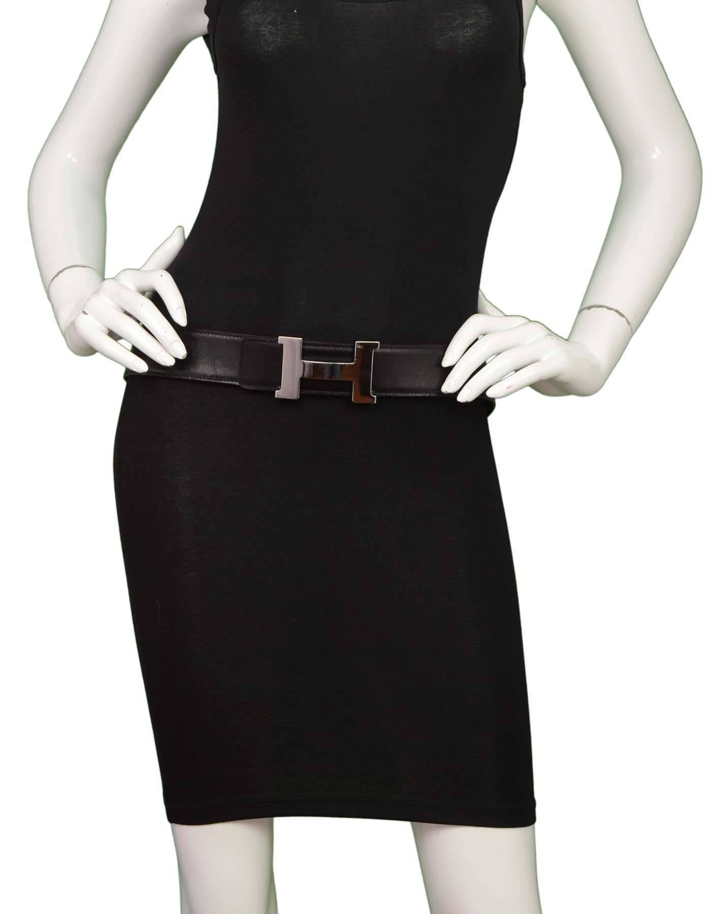 Hermes Black & Tan 42mm Palladium Constance H Belt Kit sz 95cm 3