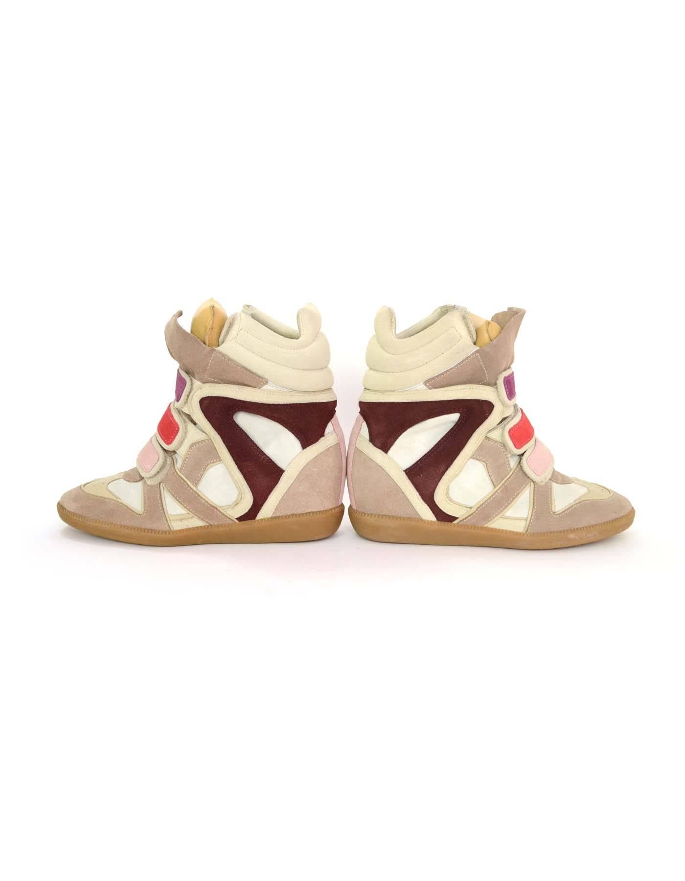 Isabel Marant Beige & Off White Bekket Sneakers sz 36 2