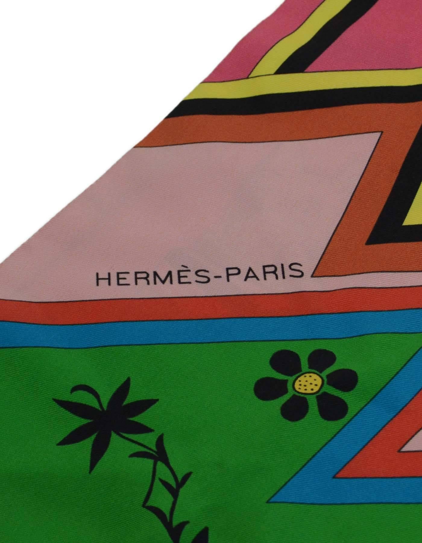 Women's Hermes Rare Kermit Oliver Multi-Color Silk 
