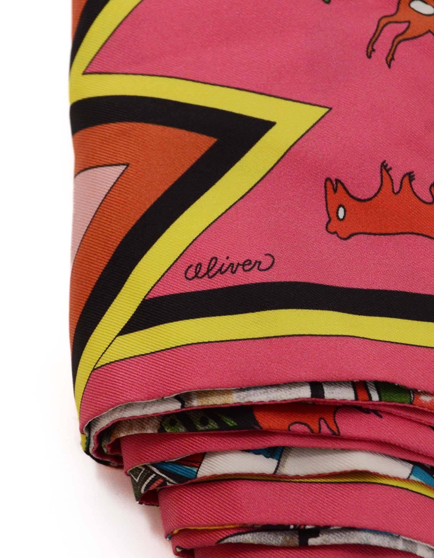 Hermes Rare Kermit Oliver Multi-Color Silk 