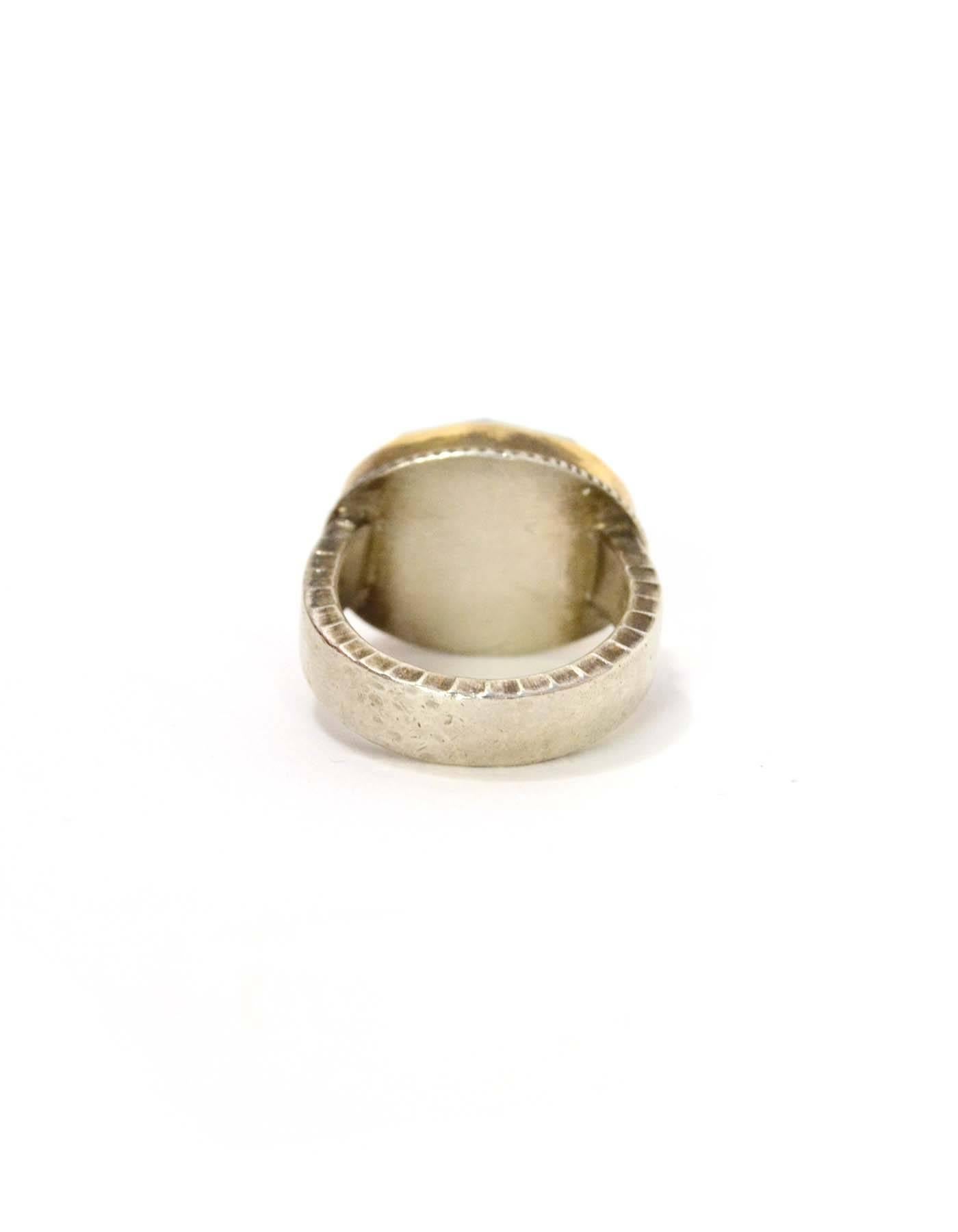 Jamie Joseph Sterling 14k Gold & Hematite Ring
Color: Gold, silver and charcoal
Materials: Hematite, sterling silver and 14k gold
Closure: None
Stamp: J Sterling 14k
Overall Condition: Very good pre-owned condition with the exception of some