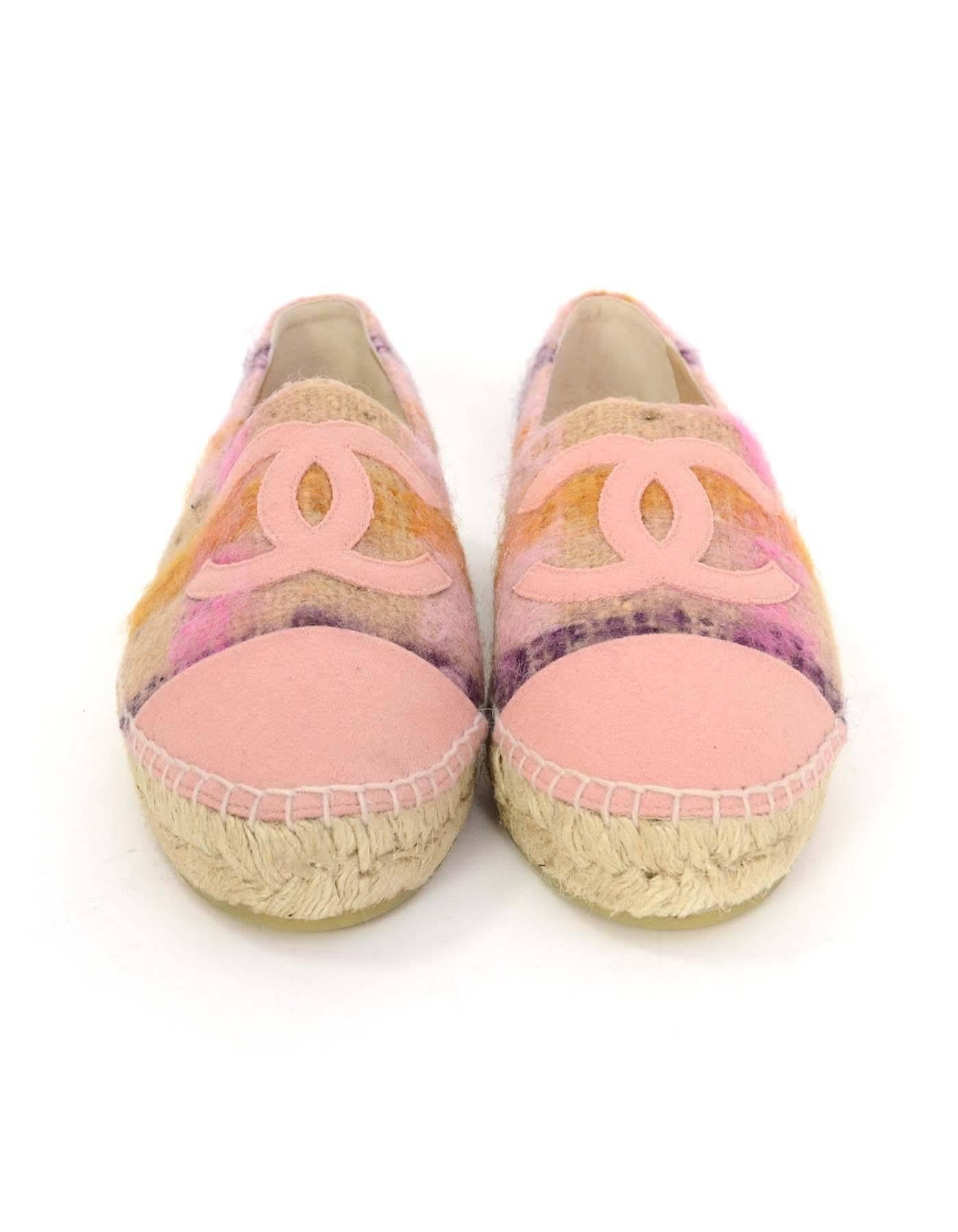 chanel pink tweed espadrilles