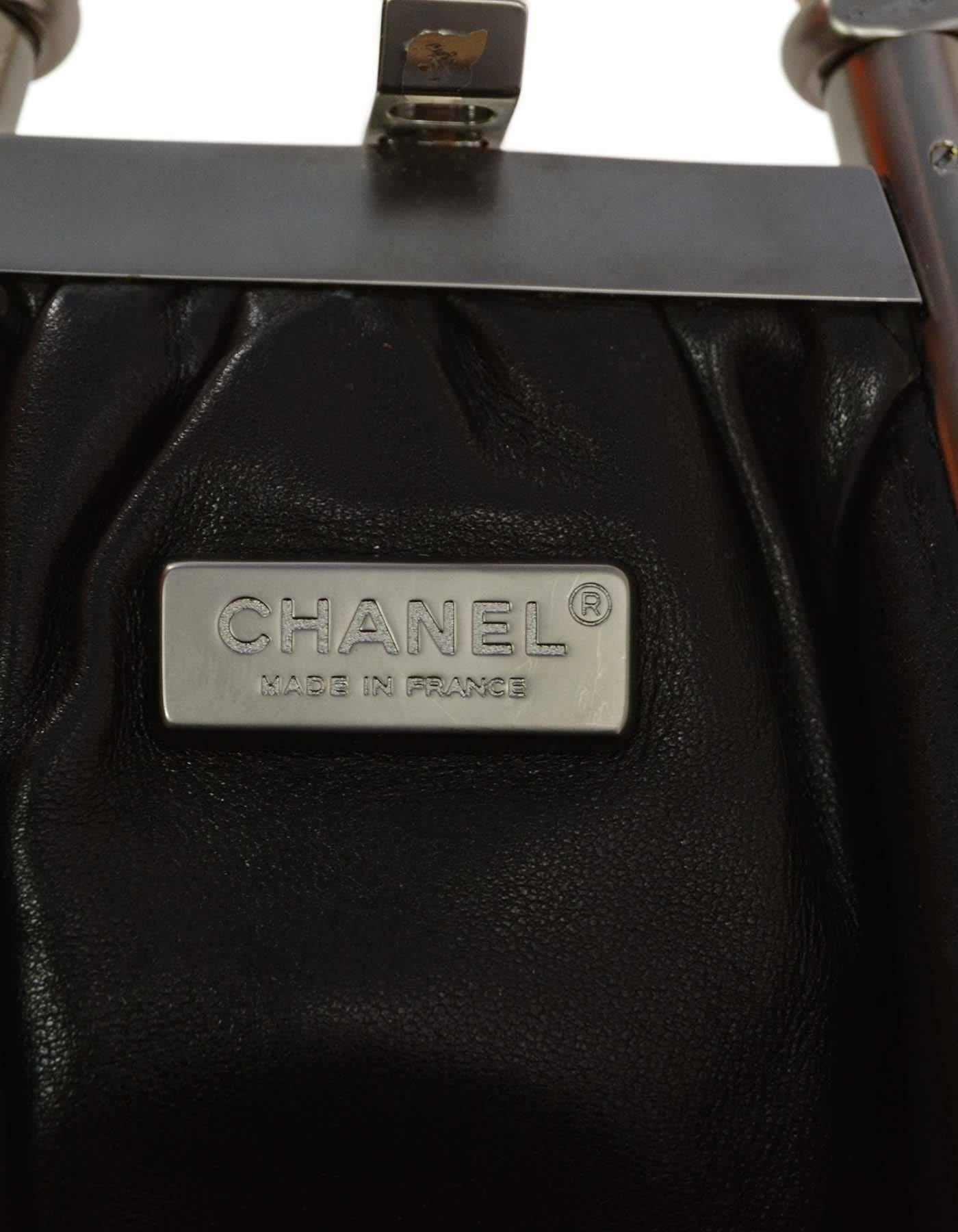 Chanel Metallic Gold Crocodile Frame Handbag  3