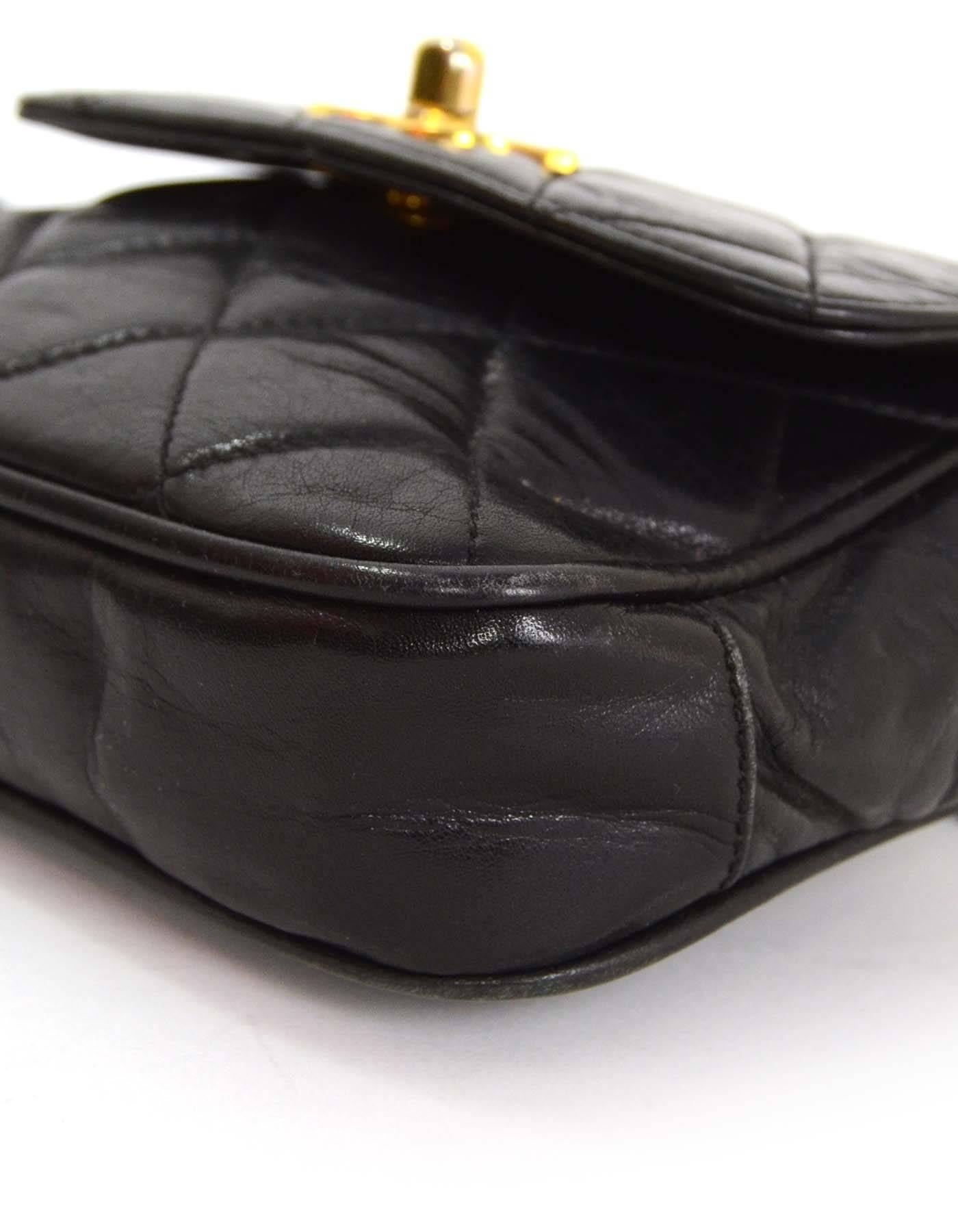 Chanel Black Quilted Flap Belt Bag sz 75 GHW 1