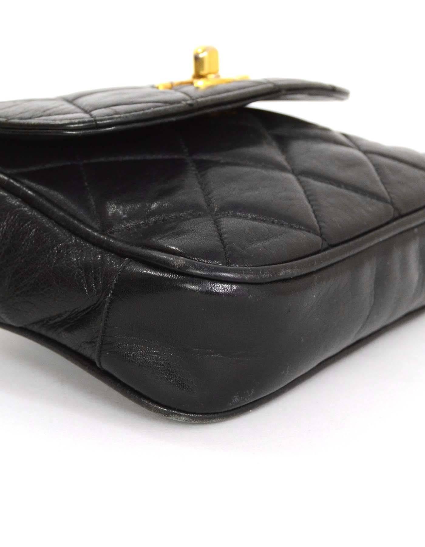 Women's Chanel Black Quilted Flap Belt Bag sz 75 GHW