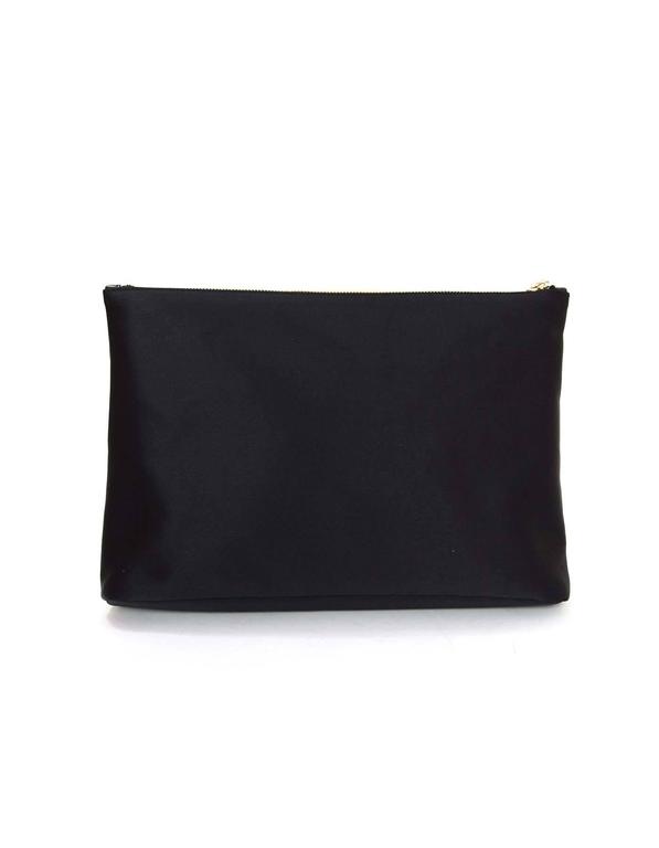 Charlotte Olympia Black Satin 'Cat Nap' Eye Mask and Clutch Set For
