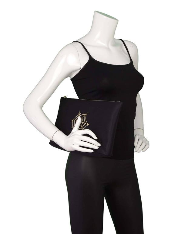 Charlotte Olympia Black Satin 'Cat Nap' Eye Mask and Clutch Set For