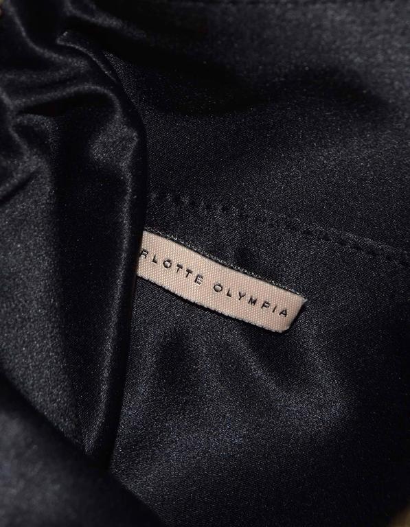 Charlotte Olympia Black Satin 'Cat Nap' Eye Mask and Clutch Set For