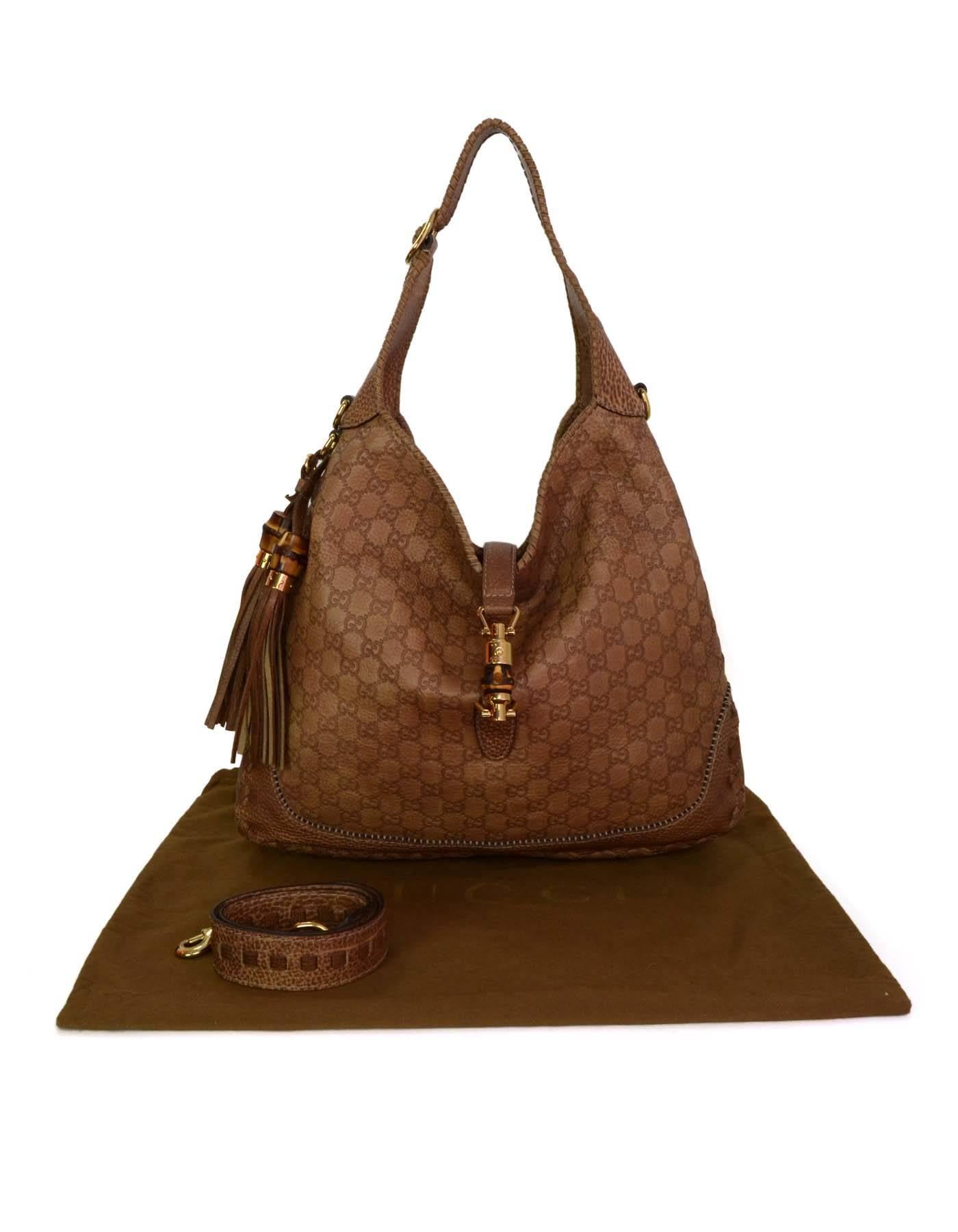 Gucci Tan Gucissima Extra Large New Jackie Shoulder Bag GHW 3