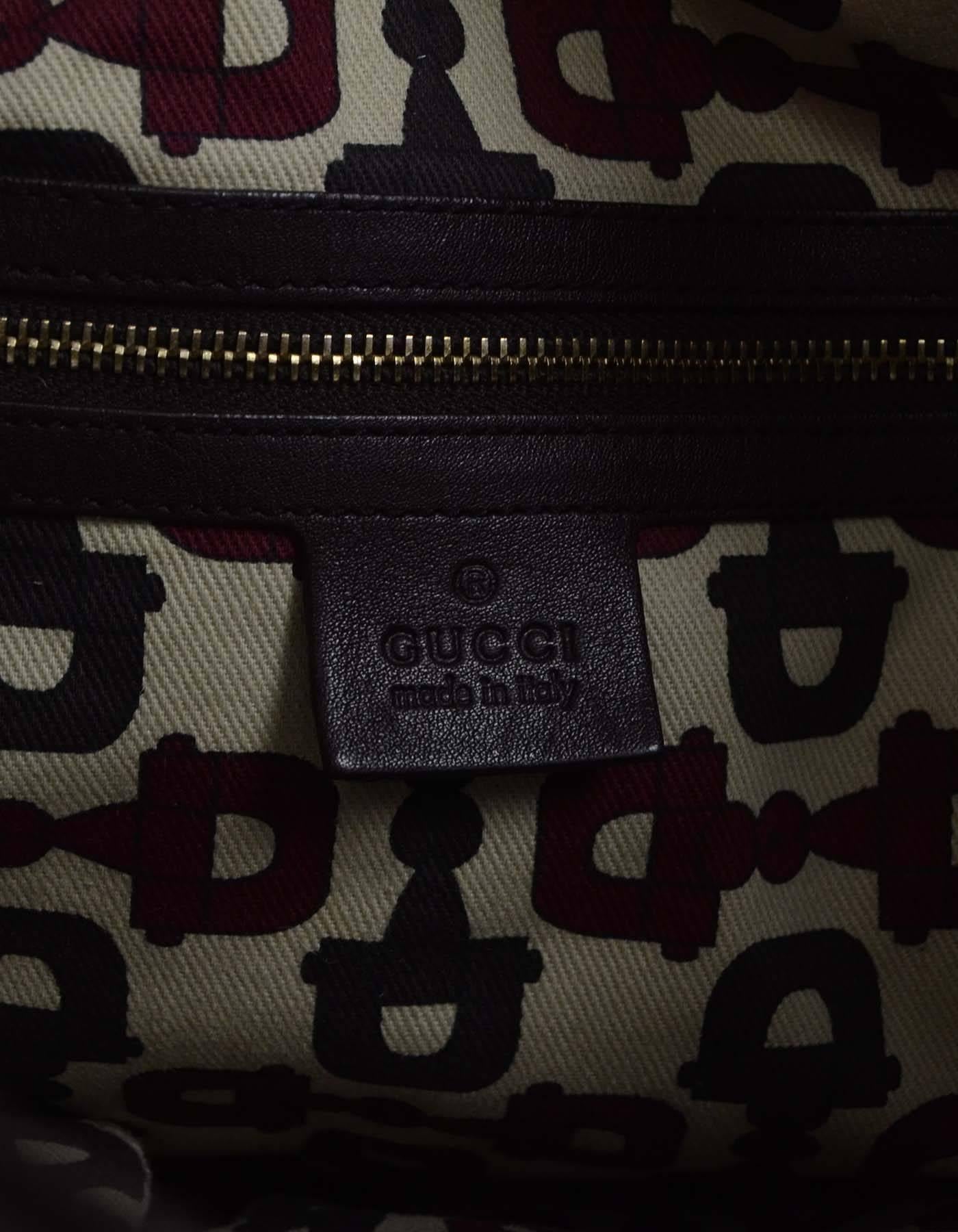 Women's Gucci Brown Monogram Leather Hobo Bag GHW
