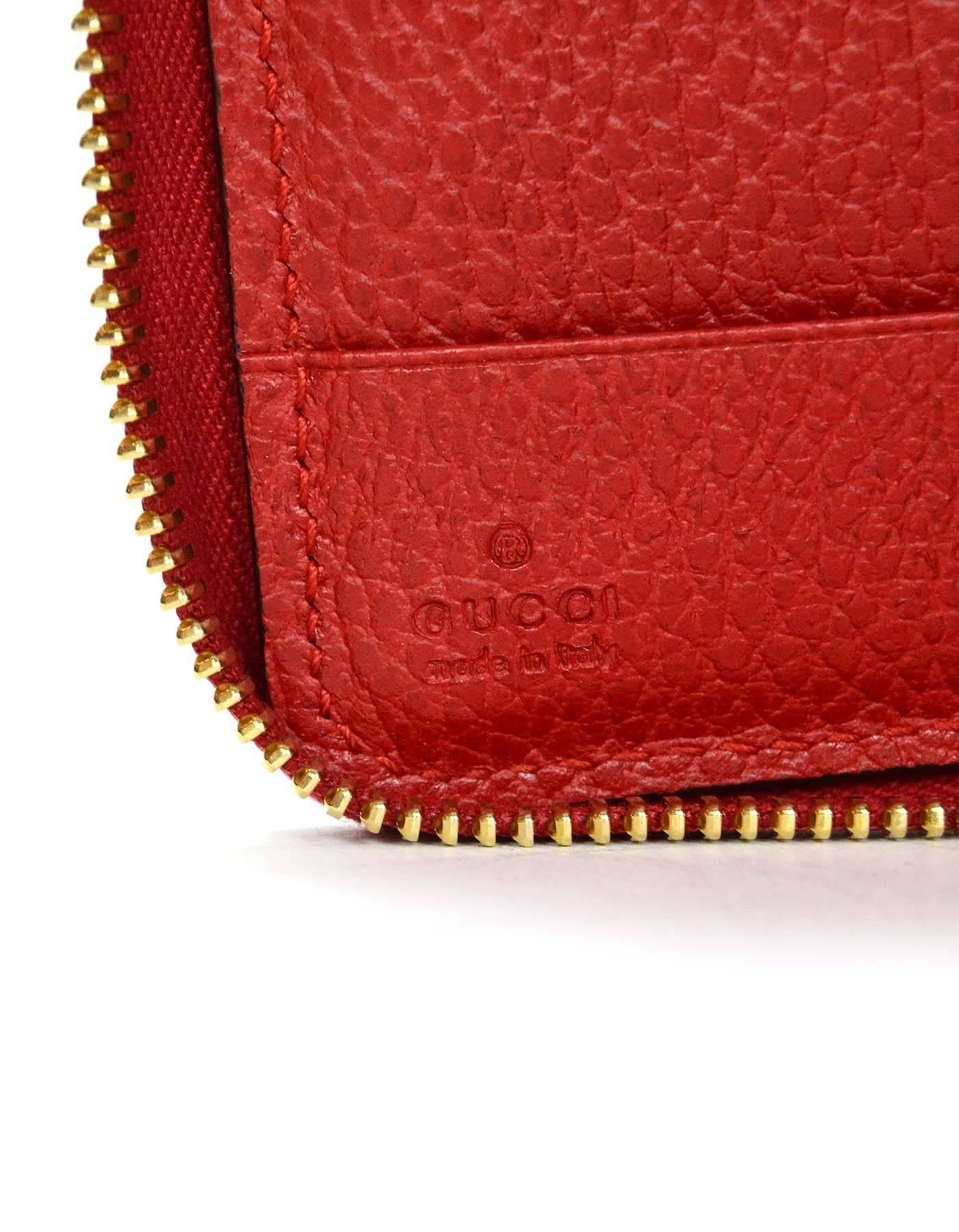 Gucci Red Leather Swing Zippy Wallet GHW 2