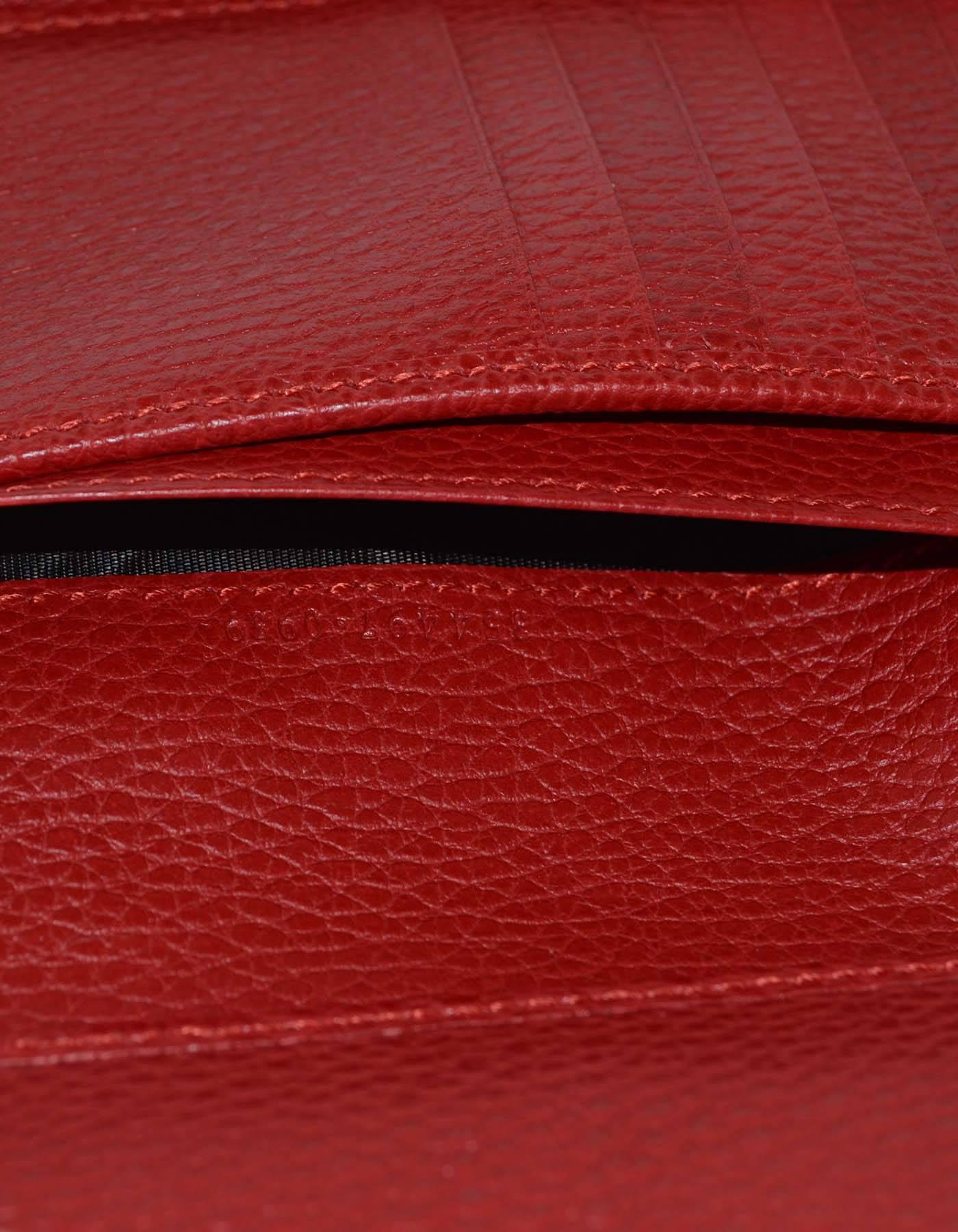 Gucci Red Leather Swing Zippy Wallet GHW 3