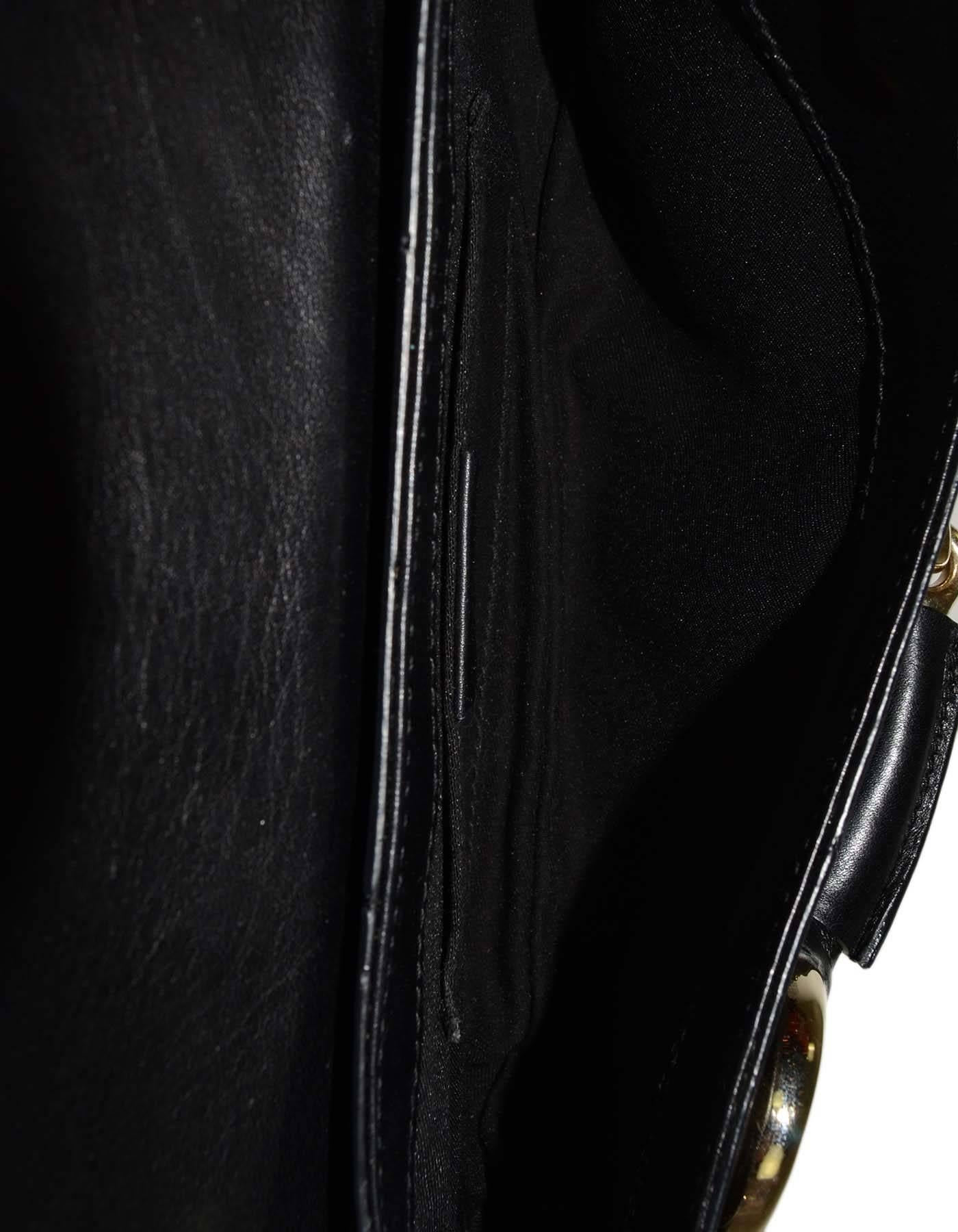 Gucci Black Leather Horsebit Clutch GHW 1
