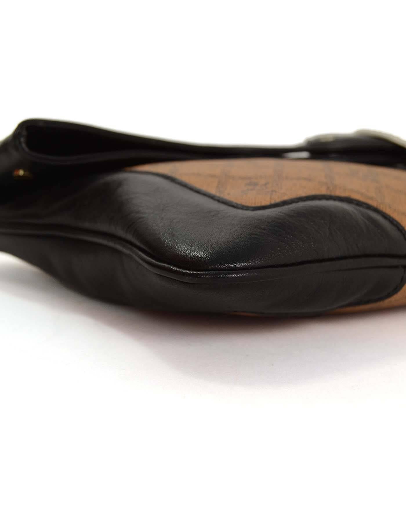 Brown LAMB Black & Tan Monogram Clutch GHW