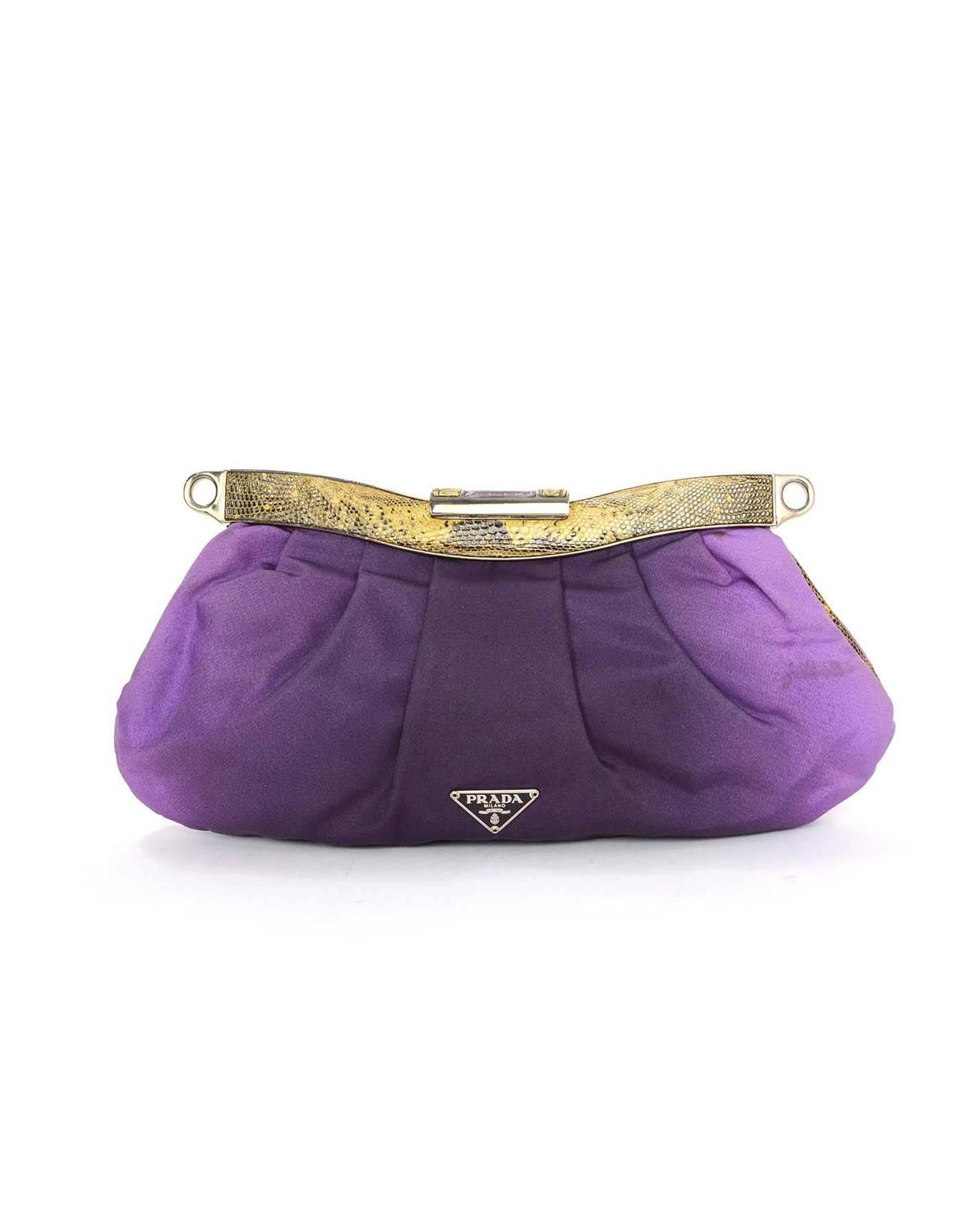 Vintage PRADA Purple Marbled Silk Rhinestones Mini Handbag main image 1
