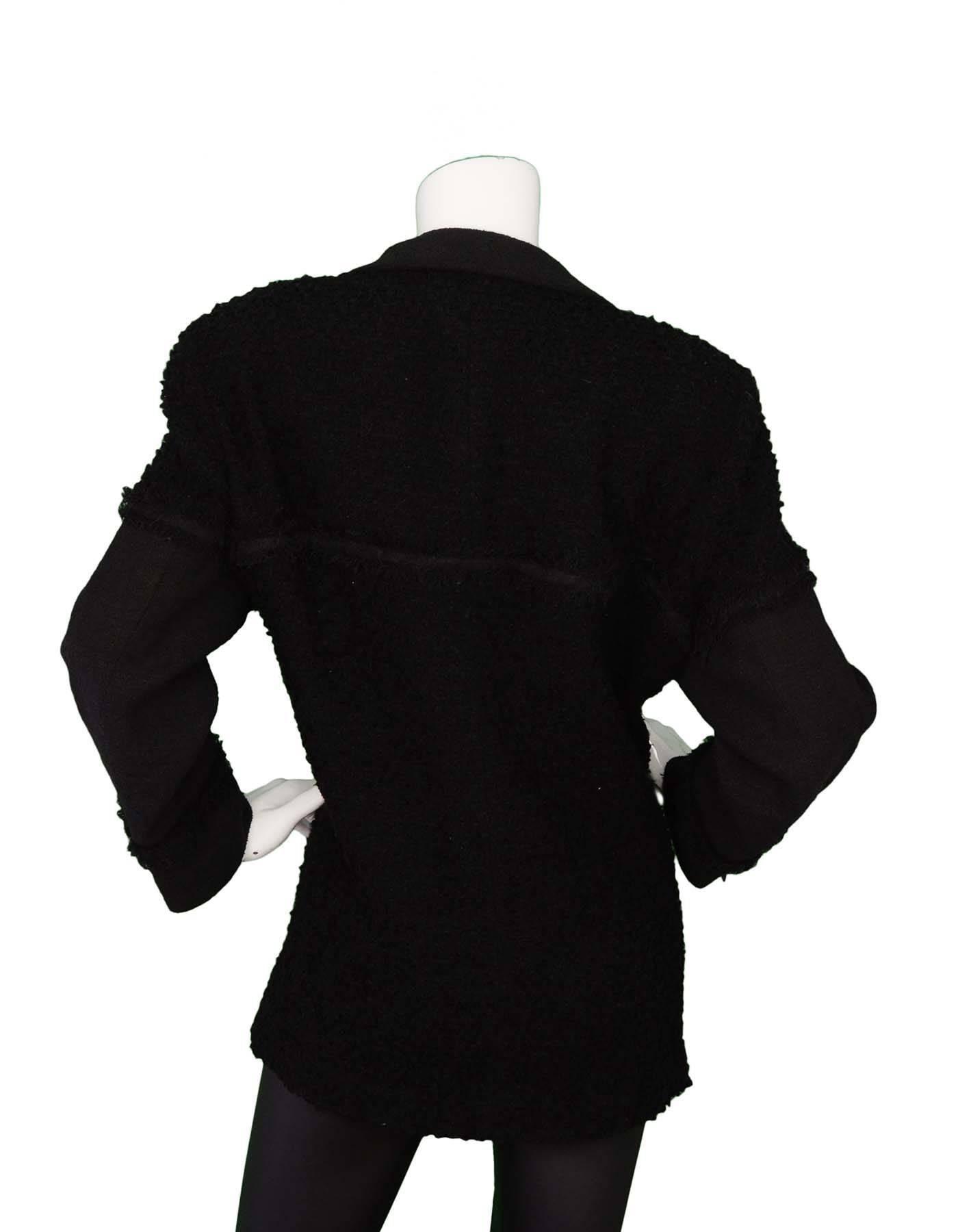 Chanel Black Heavy Boucle Overcoat sz FR50 1
