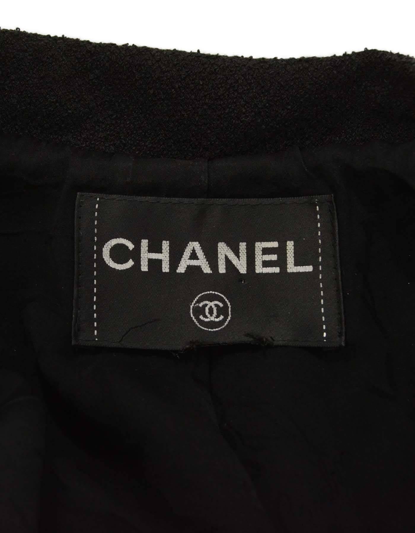 Chanel Black Heavy Boucle Overcoat sz FR50 2