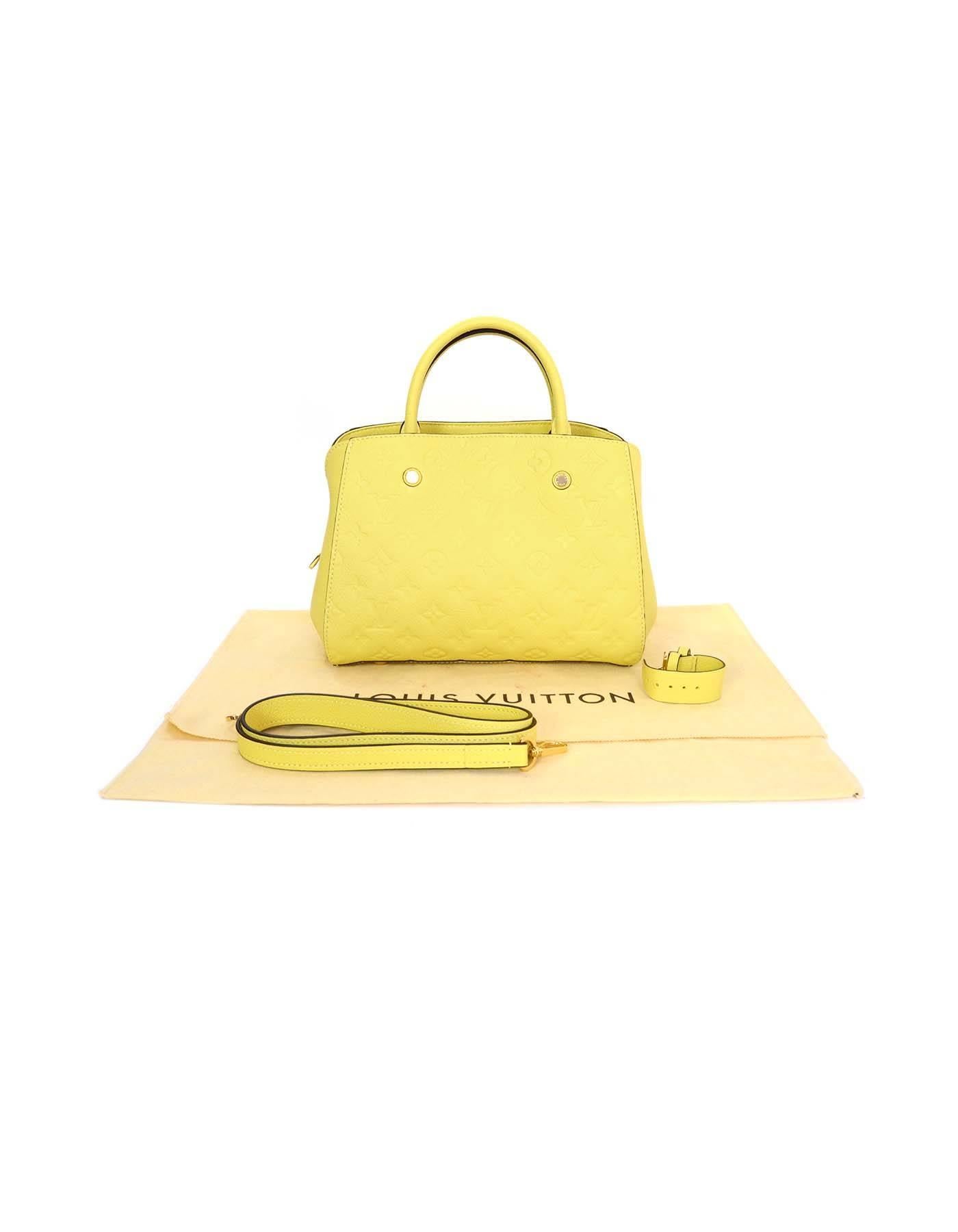 Louis Vuitton Citrine Yellow Monogram Empreinte Montaigne BB Crossbody Bag GHW 1