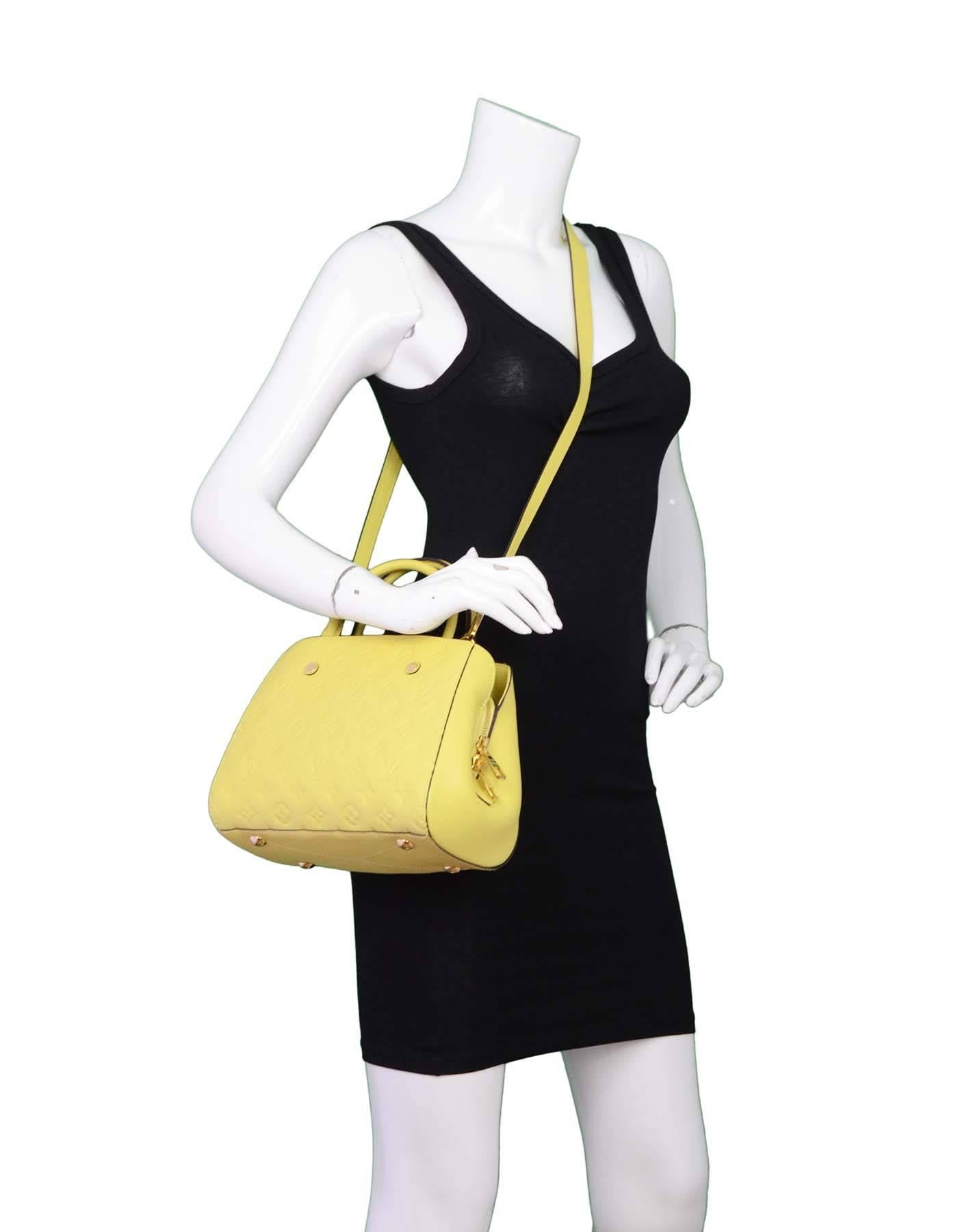 Louis Vuitton Citrine Yellow Monogram Empreinte Montaigne BB Crossbody Bag GHW 2