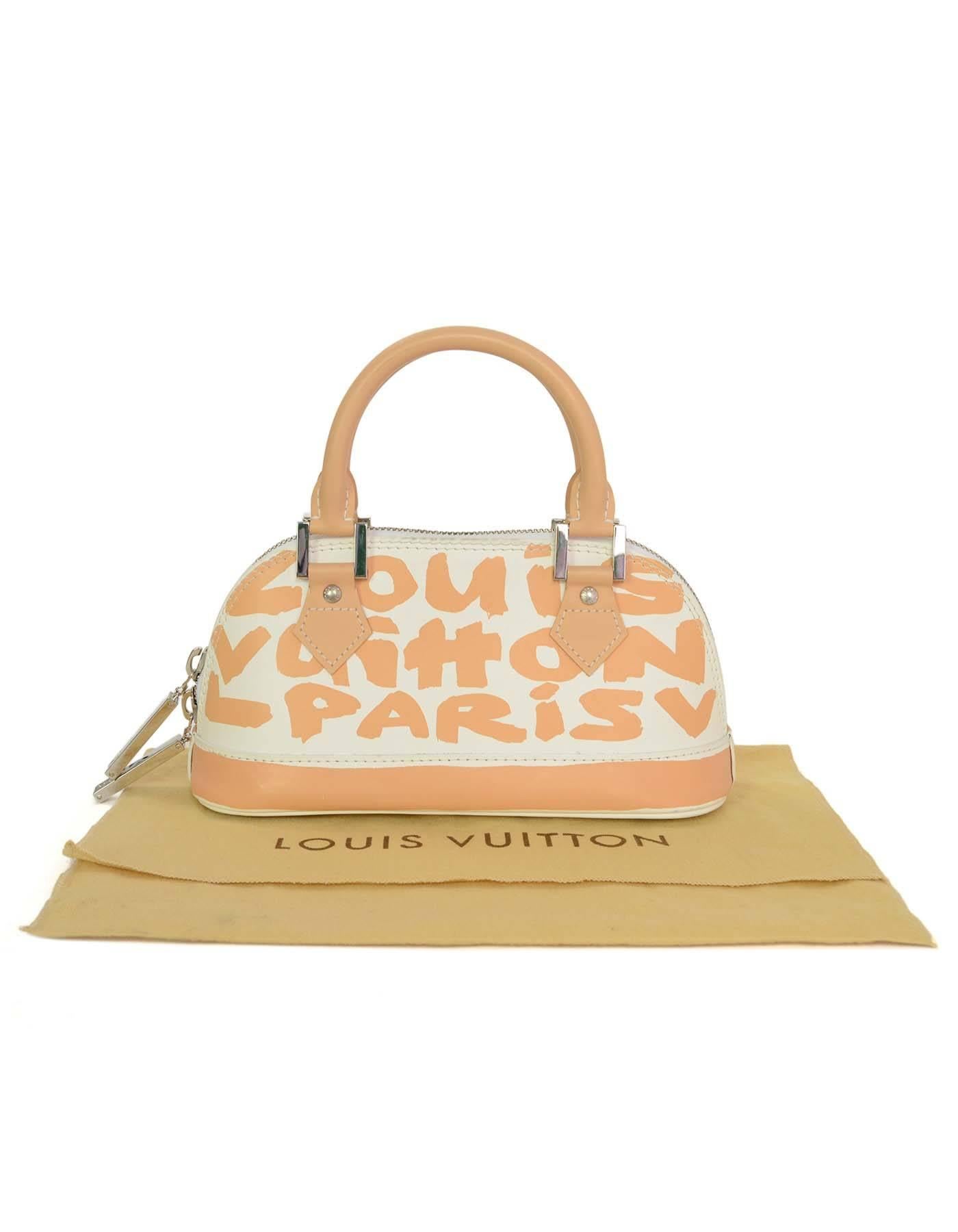Louis Vuitton Rare Nude and White Graffiti Mini Alma Bag SHW For Sale at  1stDibs | louis vuitton nude patent leather alma mini