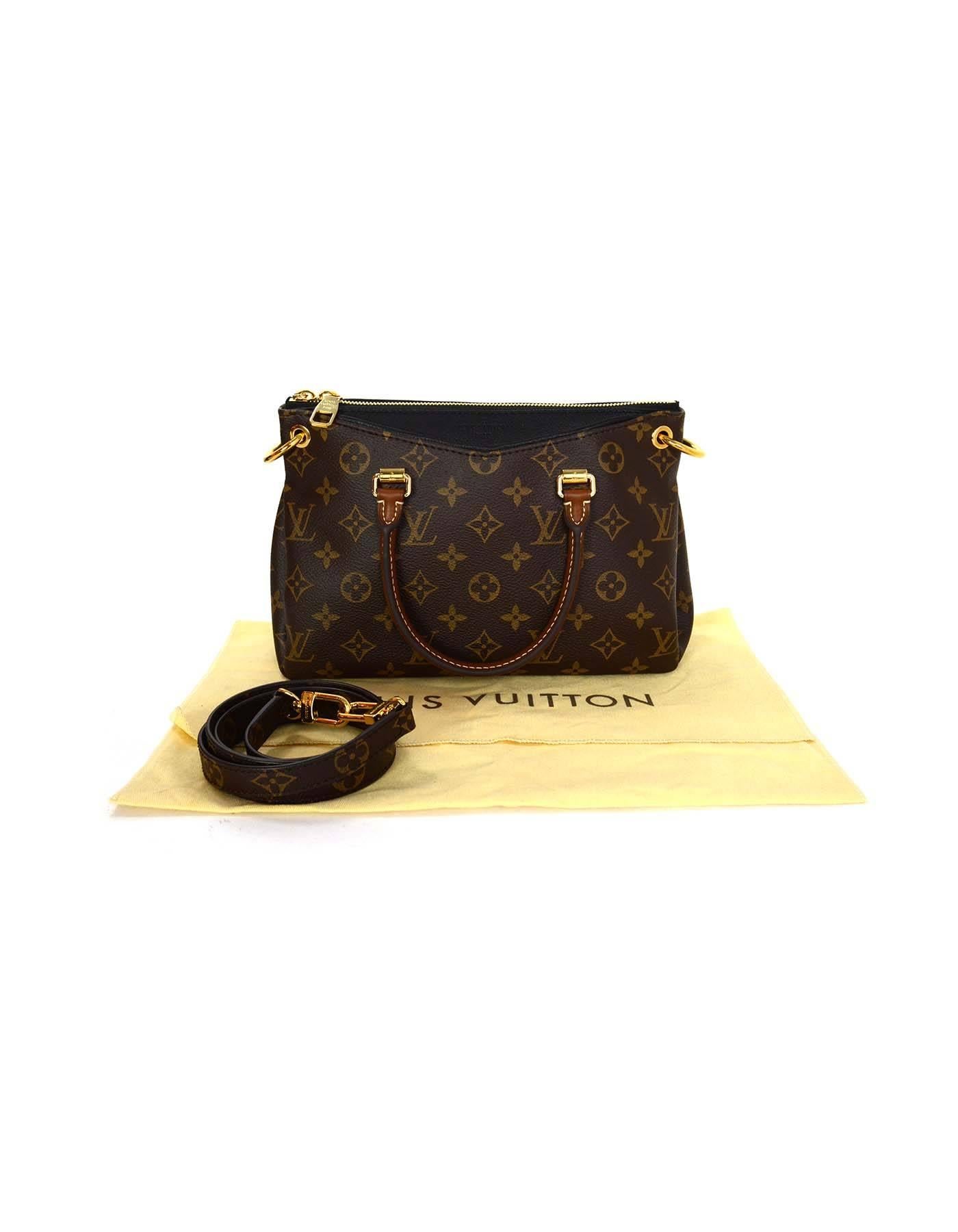 Louis Vuitton Monogram Canvas & Black Leather Pallas BB Crossbody Bag GHW 1