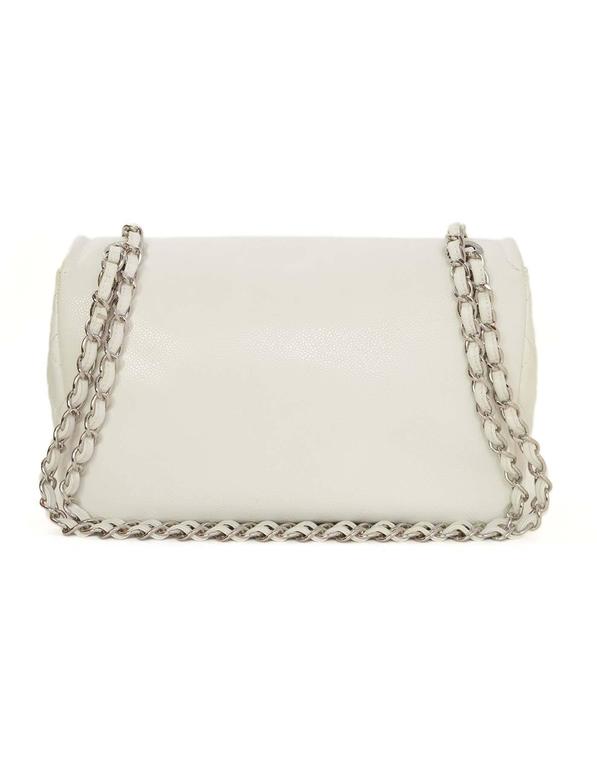 Chanel White Caviar Timeless CC Flap Bag SHW For Sale at 1stDibs