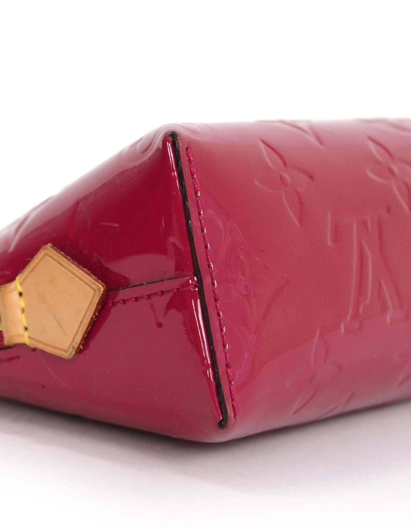 Louis Vuitton Magenta Vernis Cosmetic Pouch GHW In Excellent Condition In New York, NY