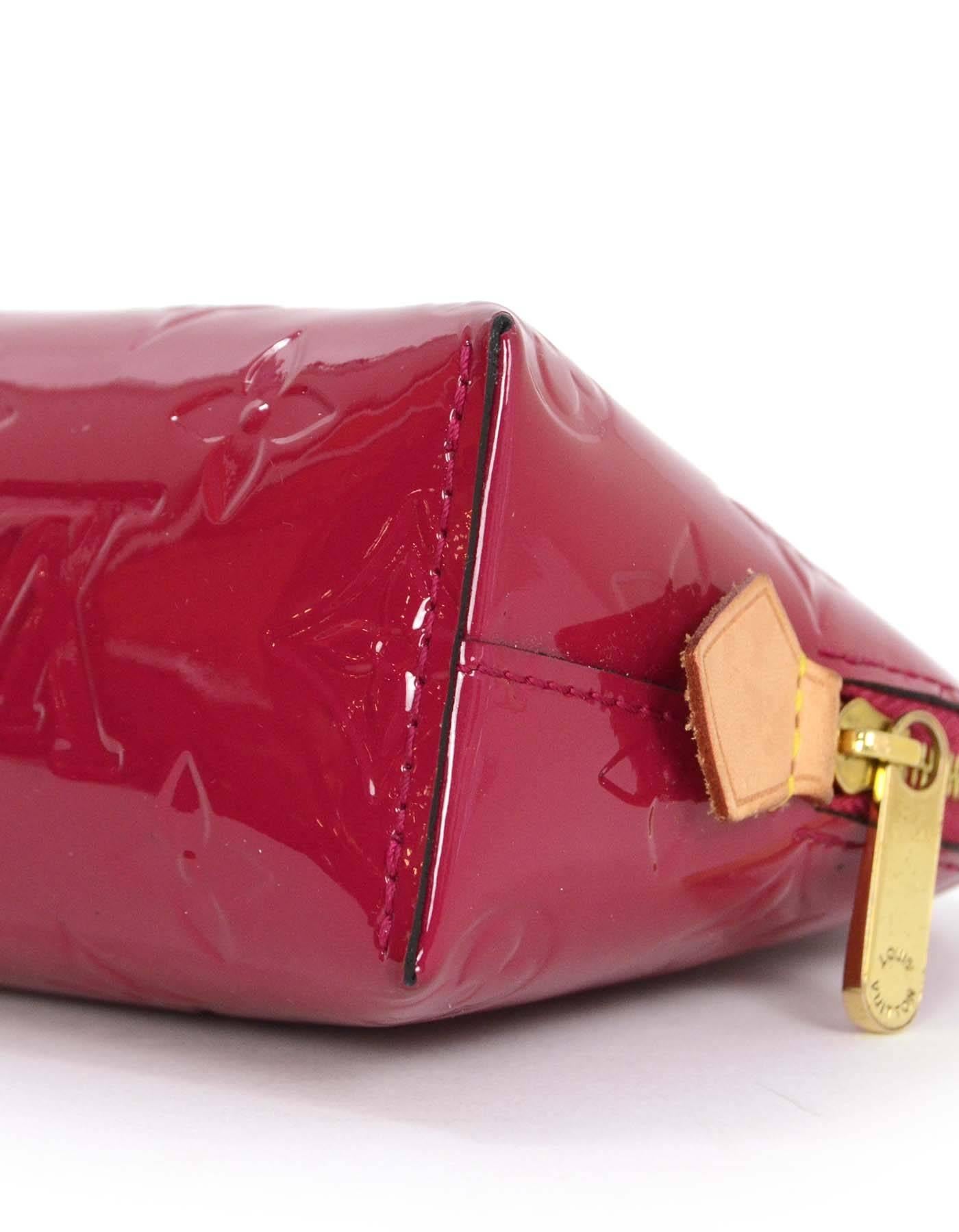 Red Louis Vuitton Magenta Vernis Cosmetic Pouch GHW