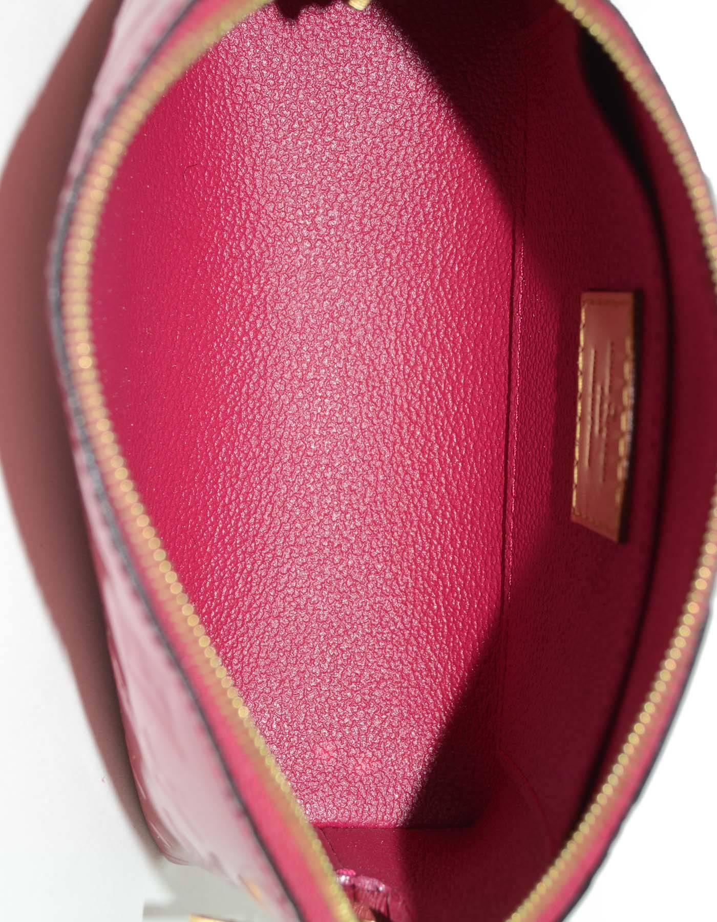 Women's Louis Vuitton Magenta Vernis Cosmetic Pouch GHW