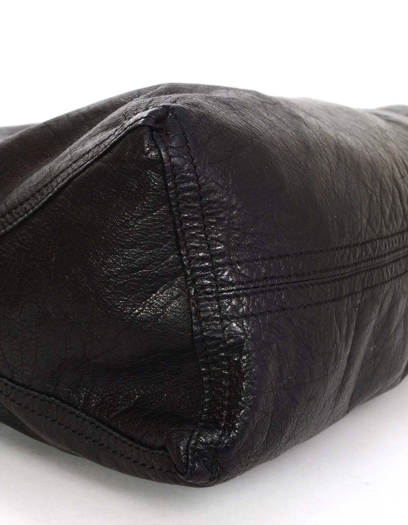 Rick Owens Black Distressed Leather Tote Bag GHW 1