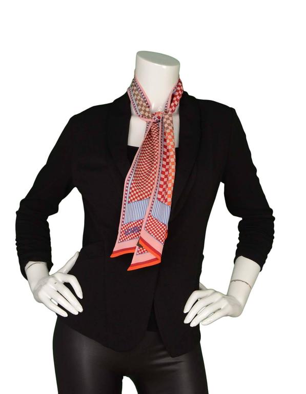 Louis Vuitton Multi-Color Damier Check Print Bandeau Scarf/Neck Tie For Sale at 1stdibs
