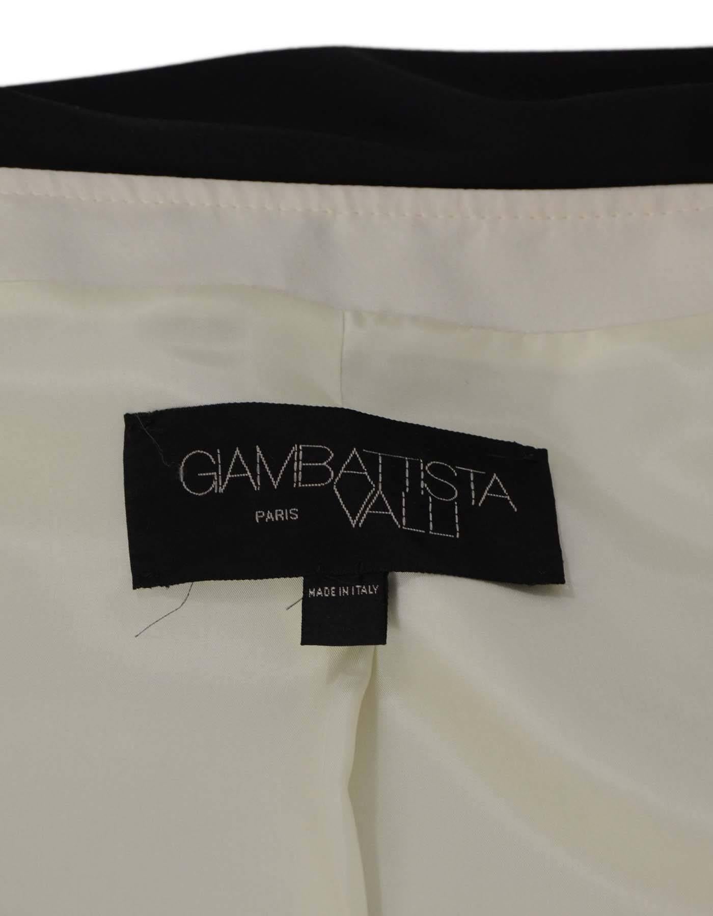 Giambattista Valli Fall '07 Runway Black & Ivory Silk Cropped Jacket sz IT42 1