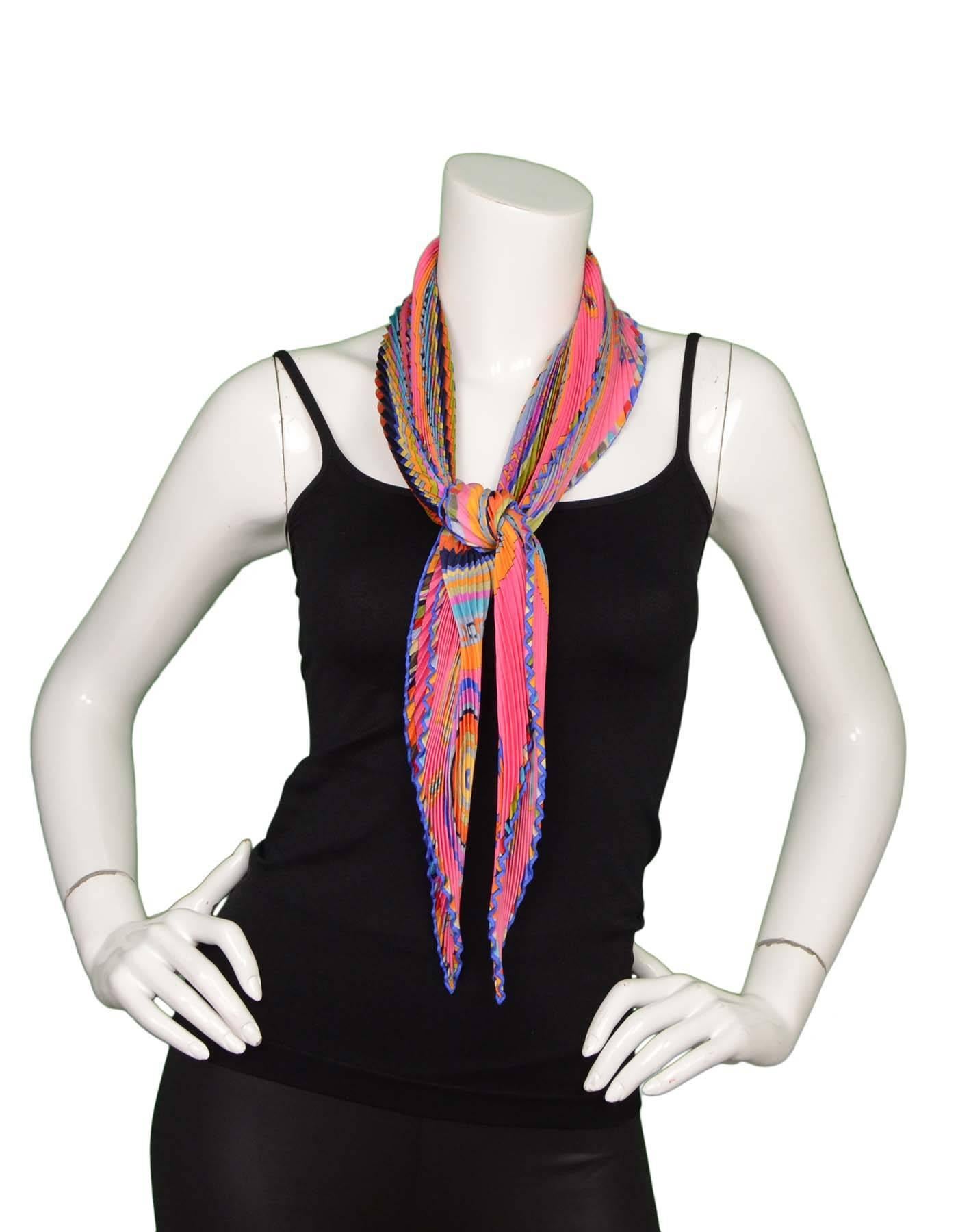 Hermès - Tohu Bohu - Echarpe en soie plissée de 90 cm:: multicolore 1