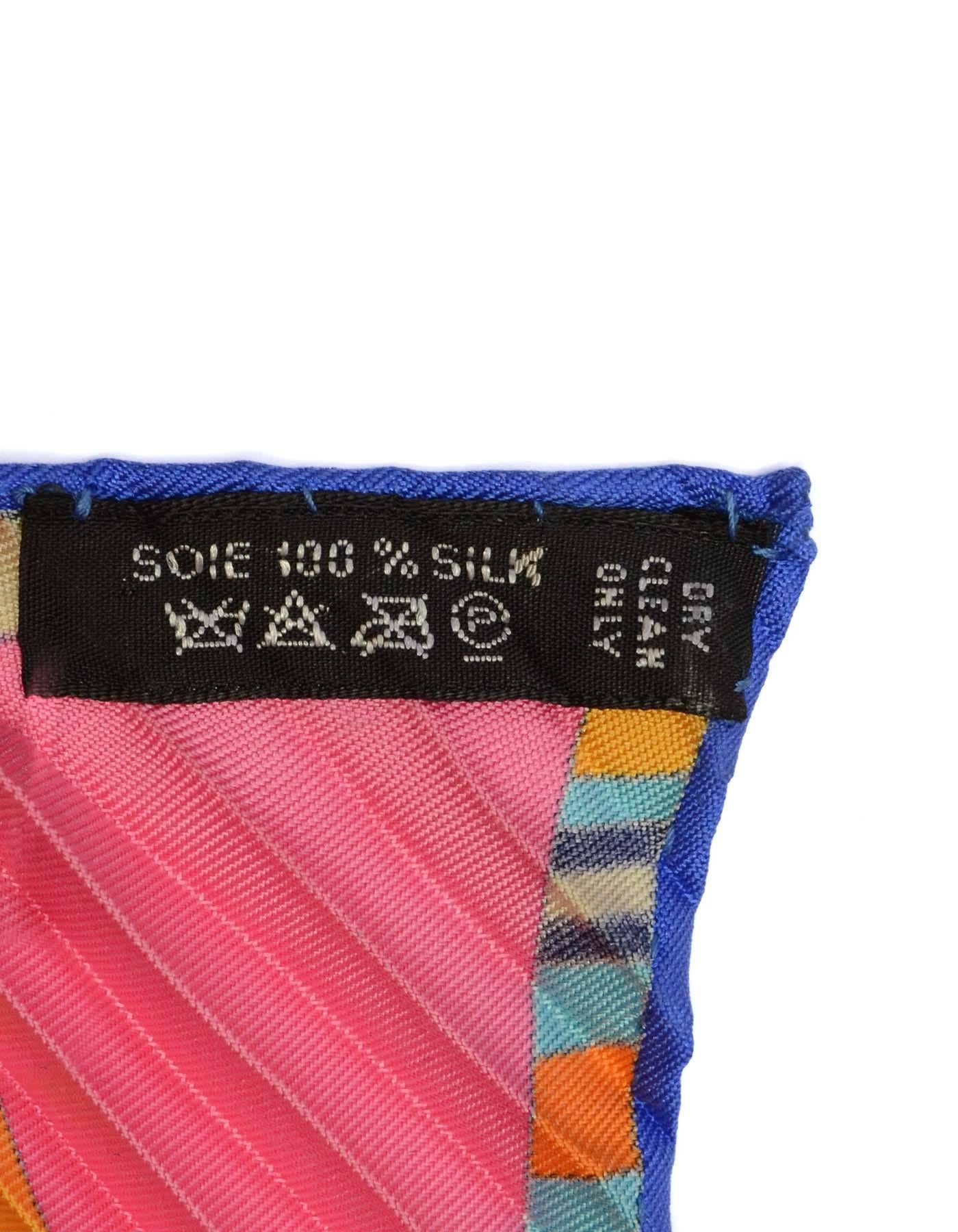 Marron Hermès - Tohu Bohu - Echarpe en soie plissée de 90 cm:: multicolore