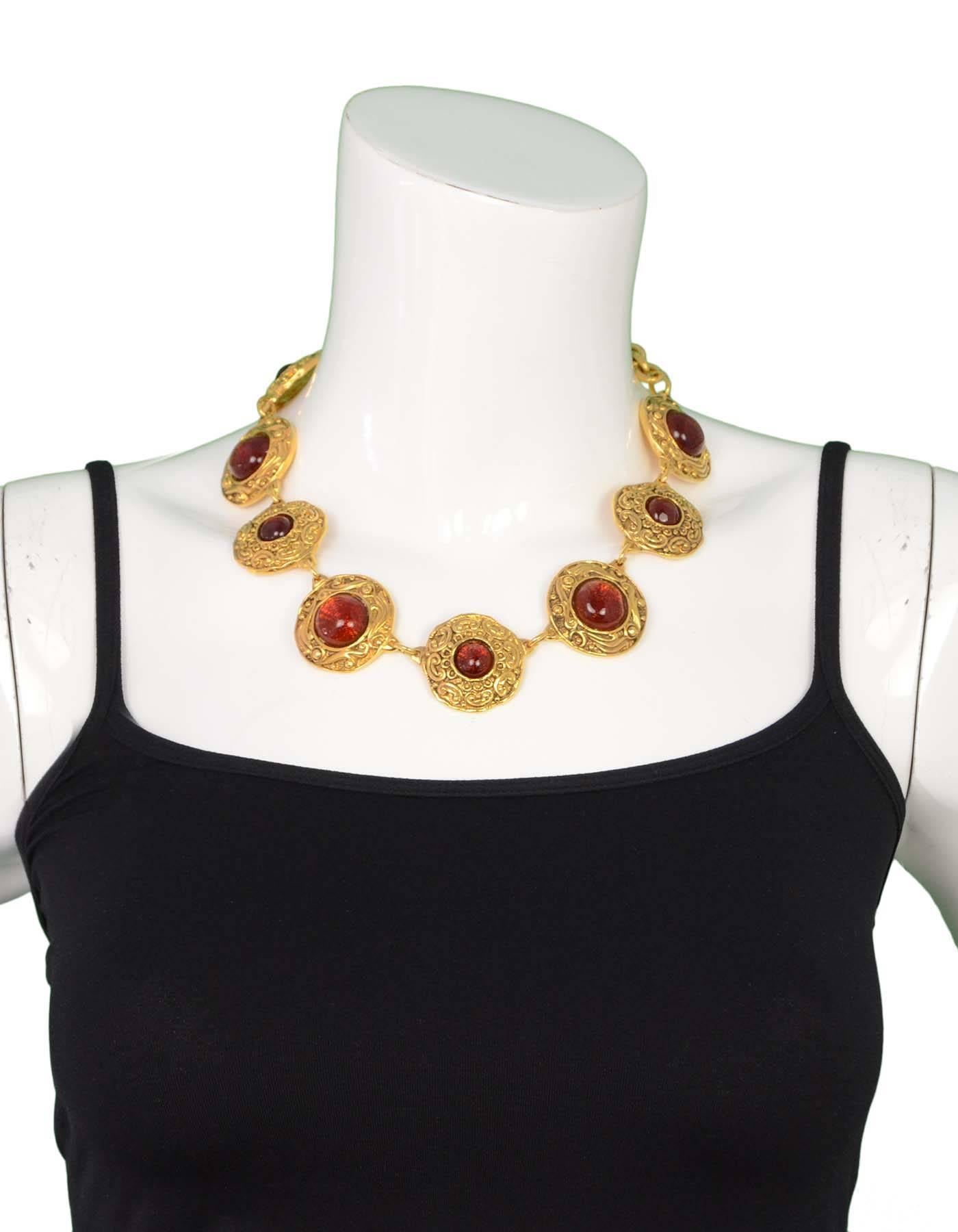 Women's Chanel Amber Gripoix & Gold Collar Necklace