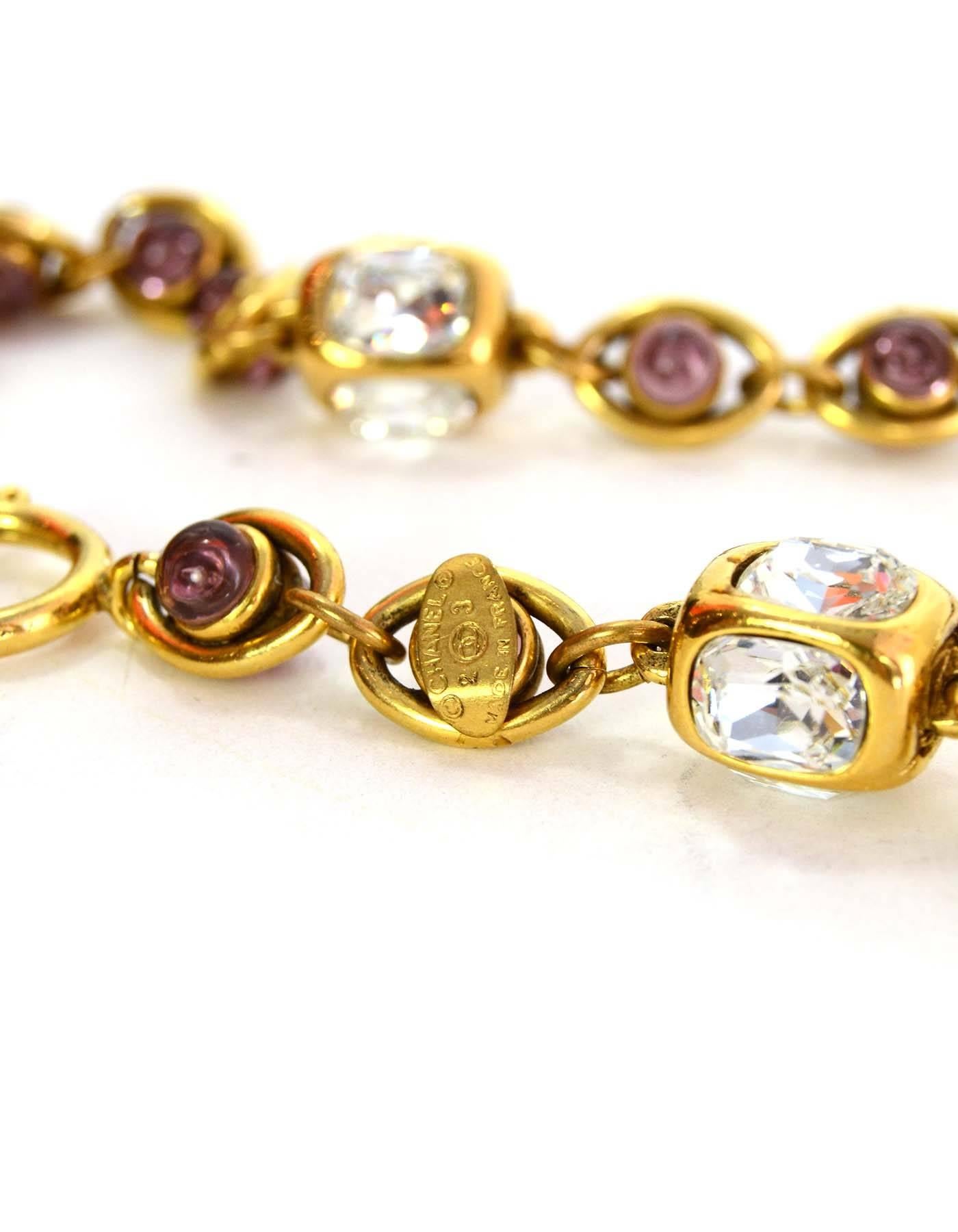 Women's Chanel Purple Gripoix & Crystal Necklace