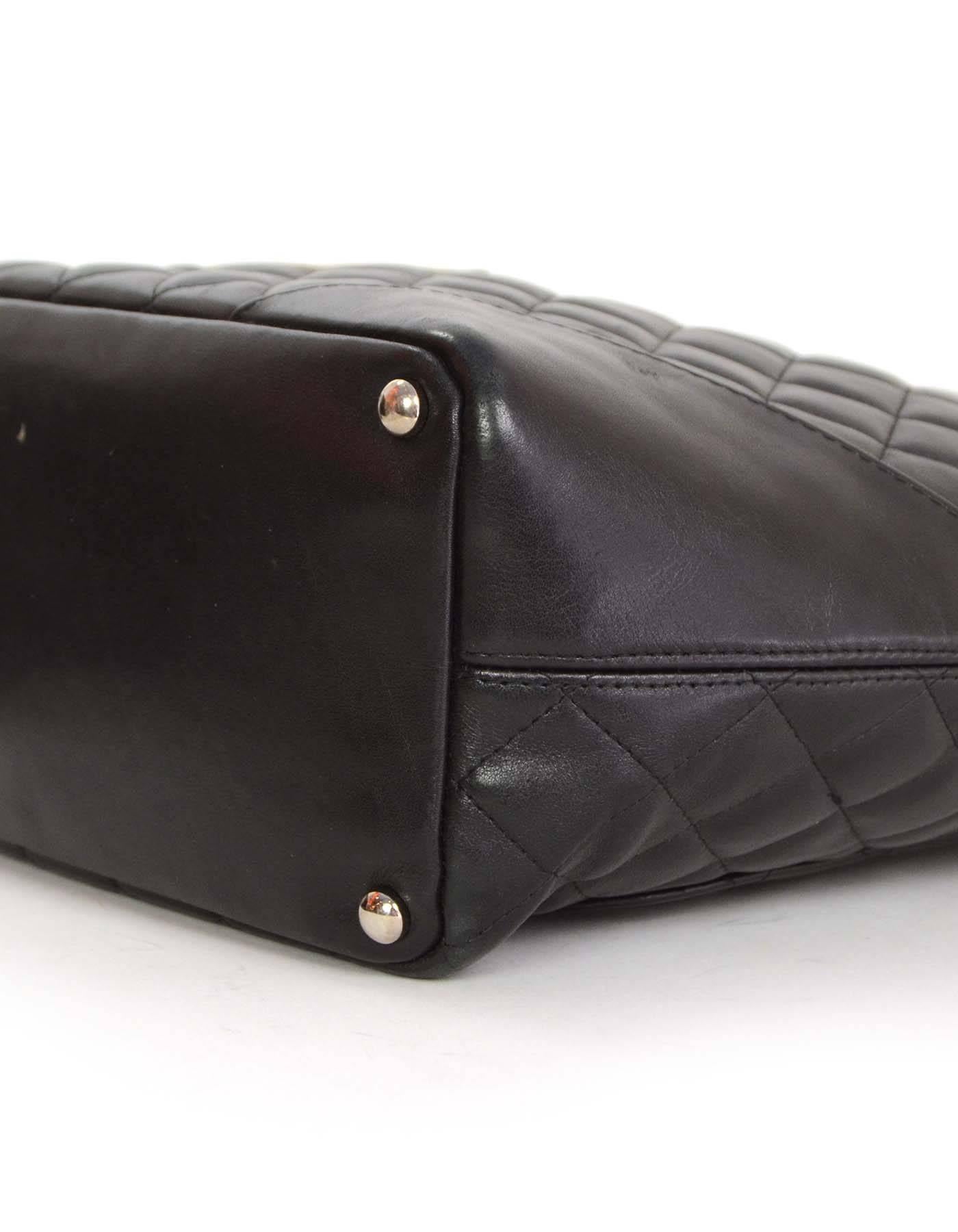 Chanel Black & White Leather Cambon Tote Bag SHW 2