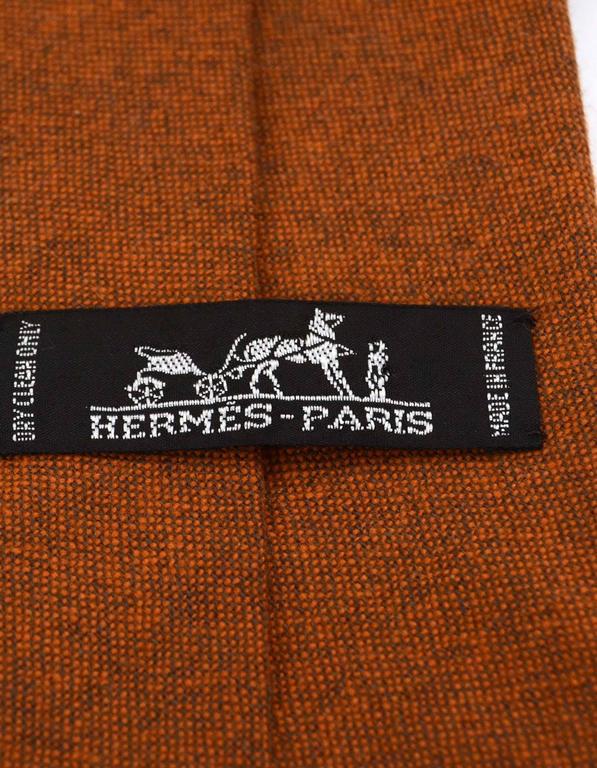 Hermes Burnt Orange Cashmere Tie at 1stDibs
