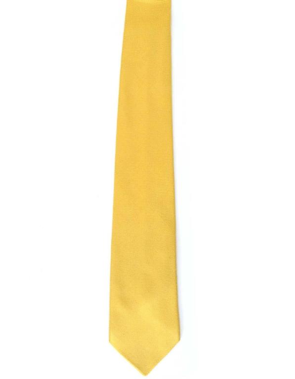 Hermes Yellow-Gold Woven Silk Tie For 
