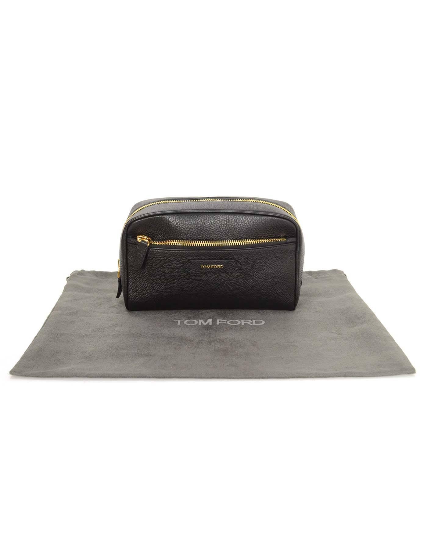 Tom Ford Black Leather Toiletry Bag GHW 2